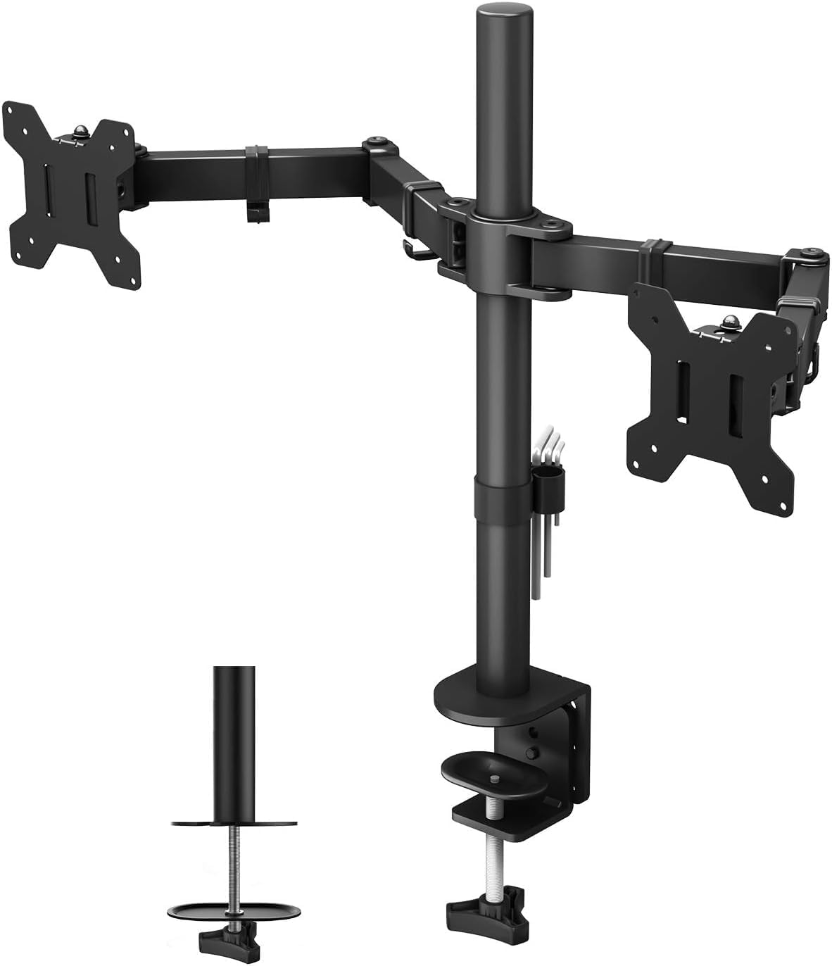 BONTEC Dual Monitor Desk Mount, Monitor Stand for 13–27 Inch LCD LED 2 Monitors,...