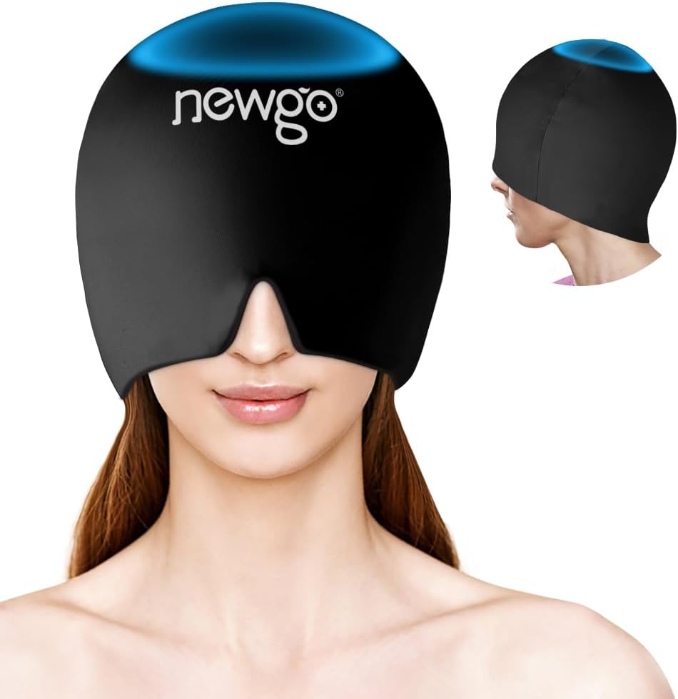 NEWGO Migraine Relief Cap Headaches Ice Cap with Top Coverage, Headache Ice Pack...