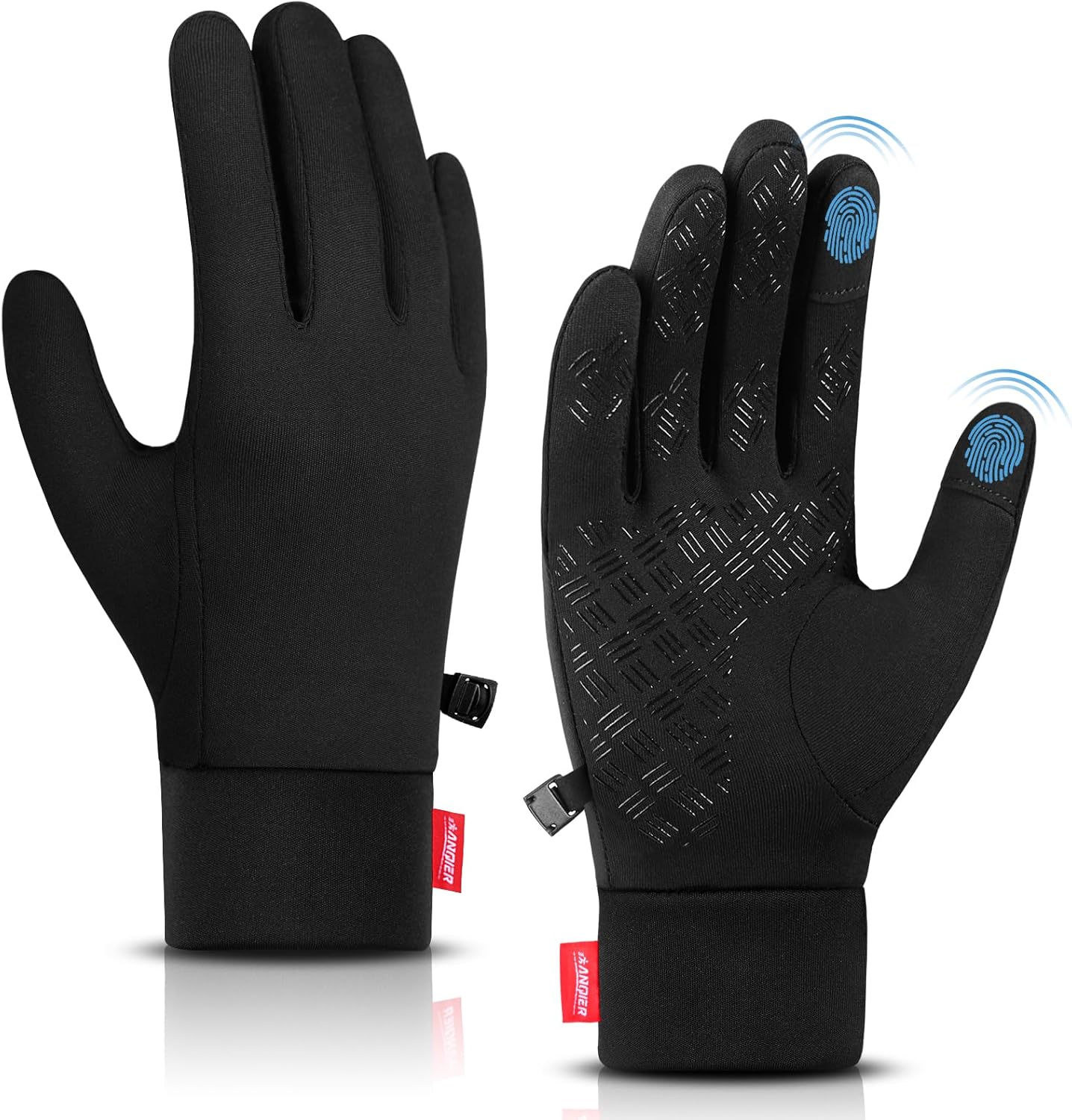 Lapulas Winter Thin Thermal Gloves, Touch Screen Anti-Slip Lightweight Gloves Li...