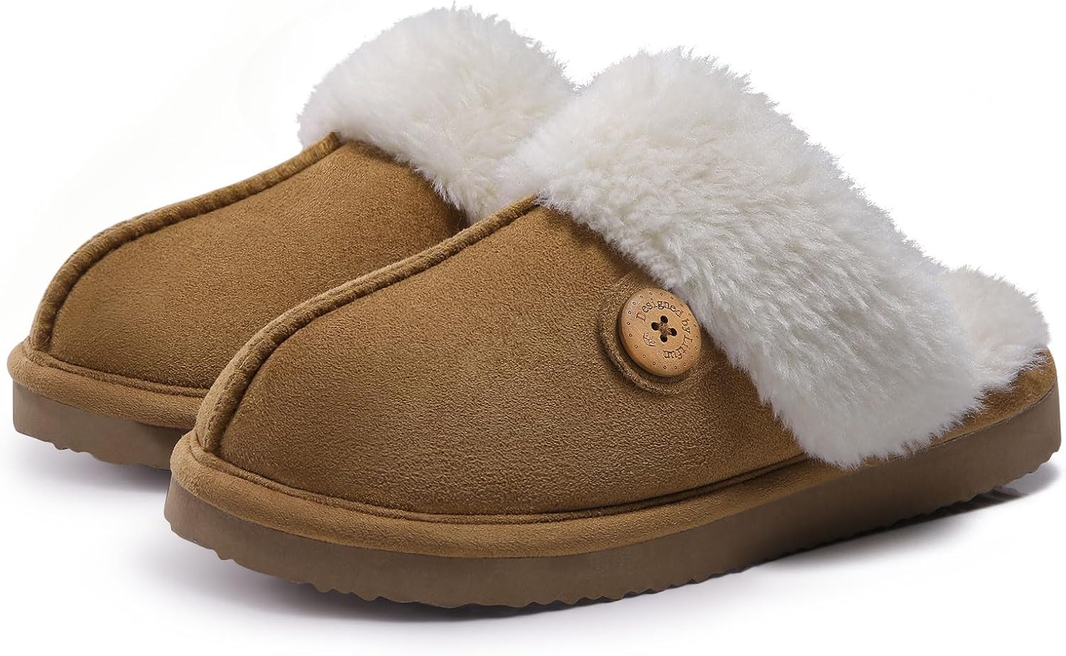 Litfun Fuzzy Slippers for Women with Memory Foam Winter Fluffy House Shoes Indoo...