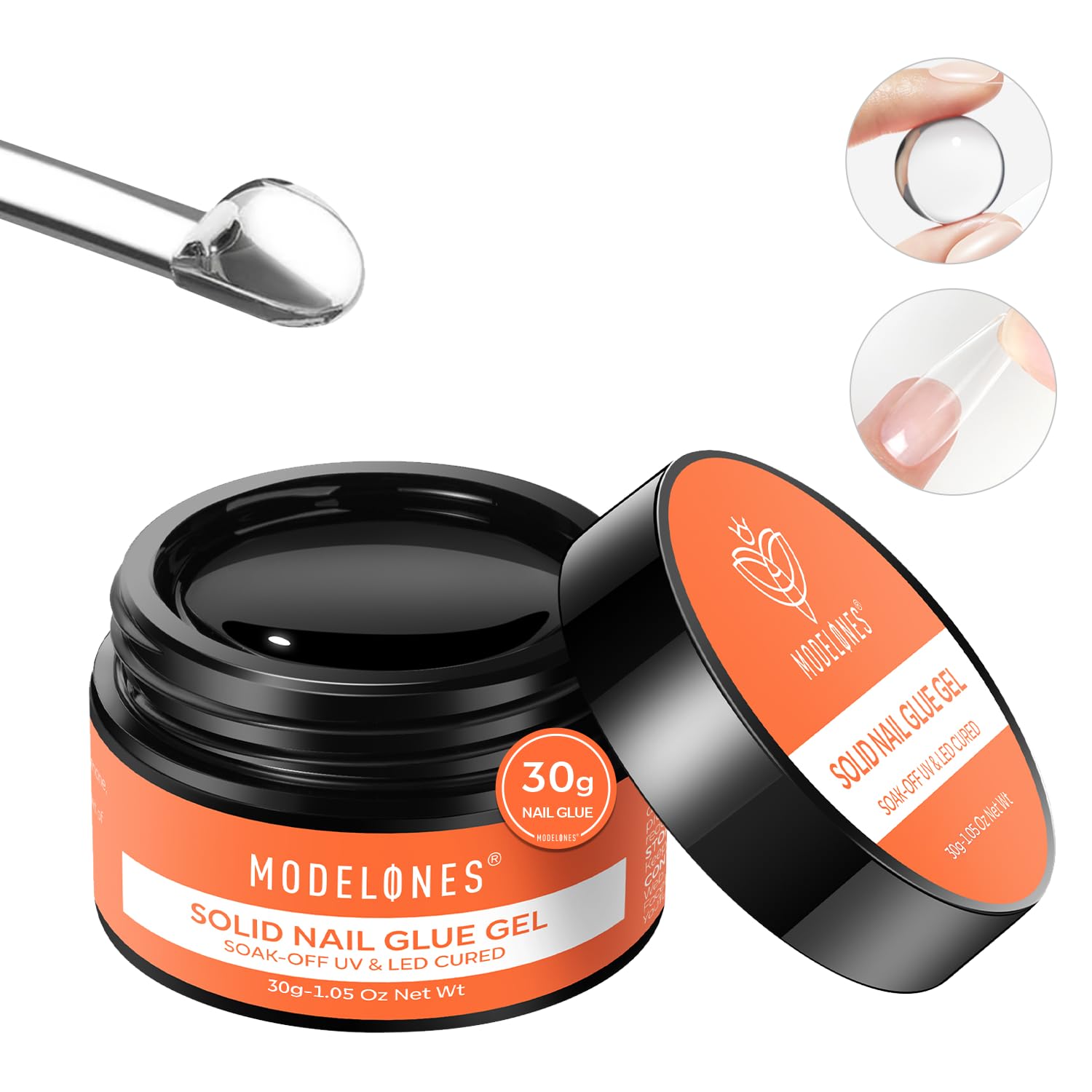 Modelones Soild Nail Glue Gel, Soild Nail Glue for Press On Nails, Nail Tips and...