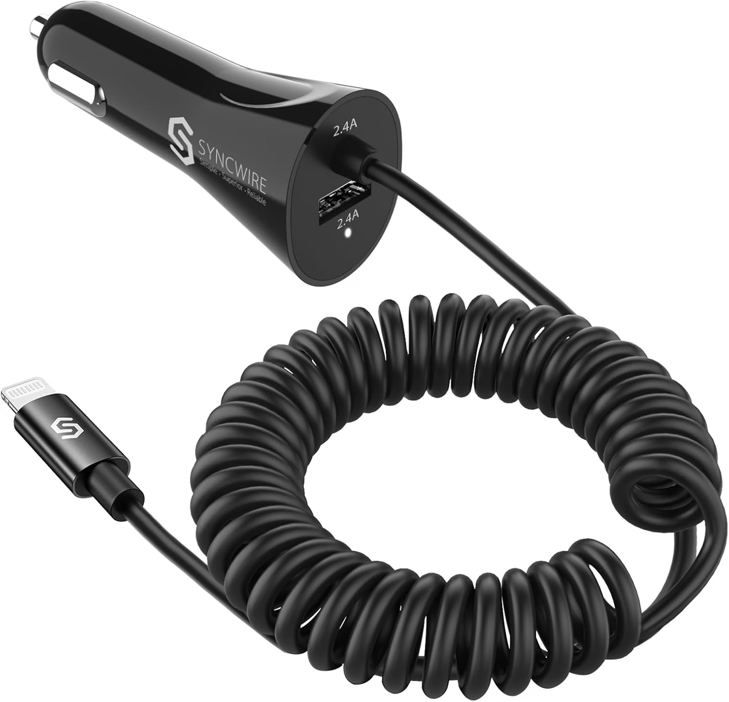 Syncwire iPhone Car Charger - Upgrade [Apple MFi Certified] 4.8A/24W Car Chargin...