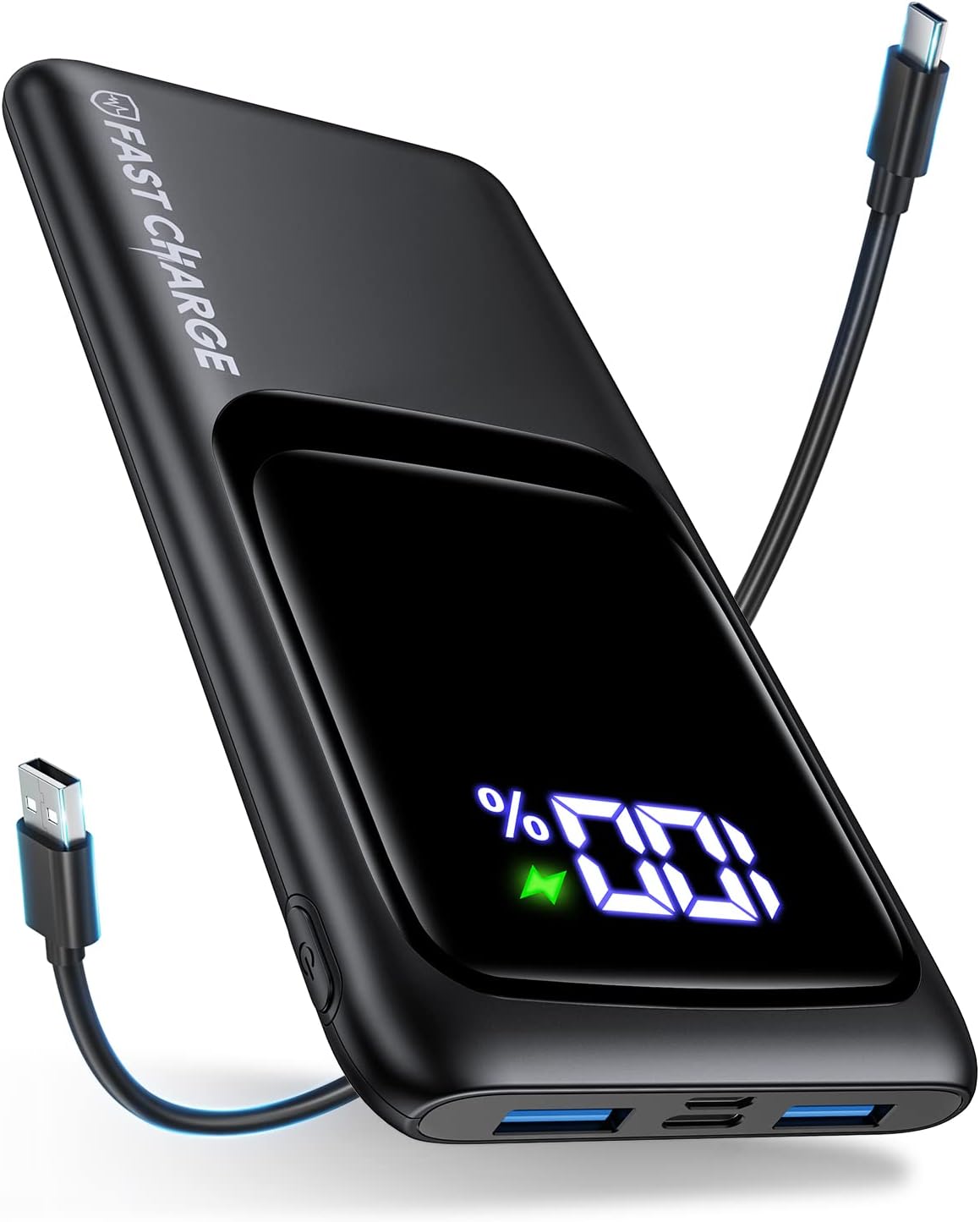 Acmaker Power Bank, Ultra Silm Portable Charger 10000mAh with Large LED Display,...