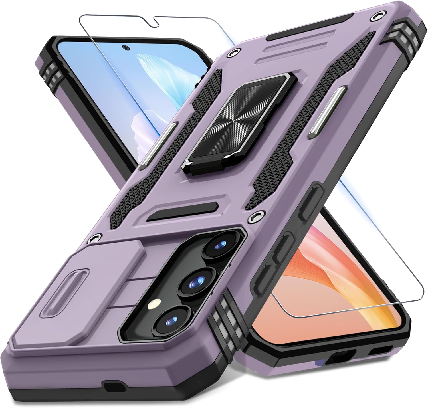 DEERLAMN Case for Samsung Galaxy S24+ Plus with Slide Camera Cover+Screen Protec...