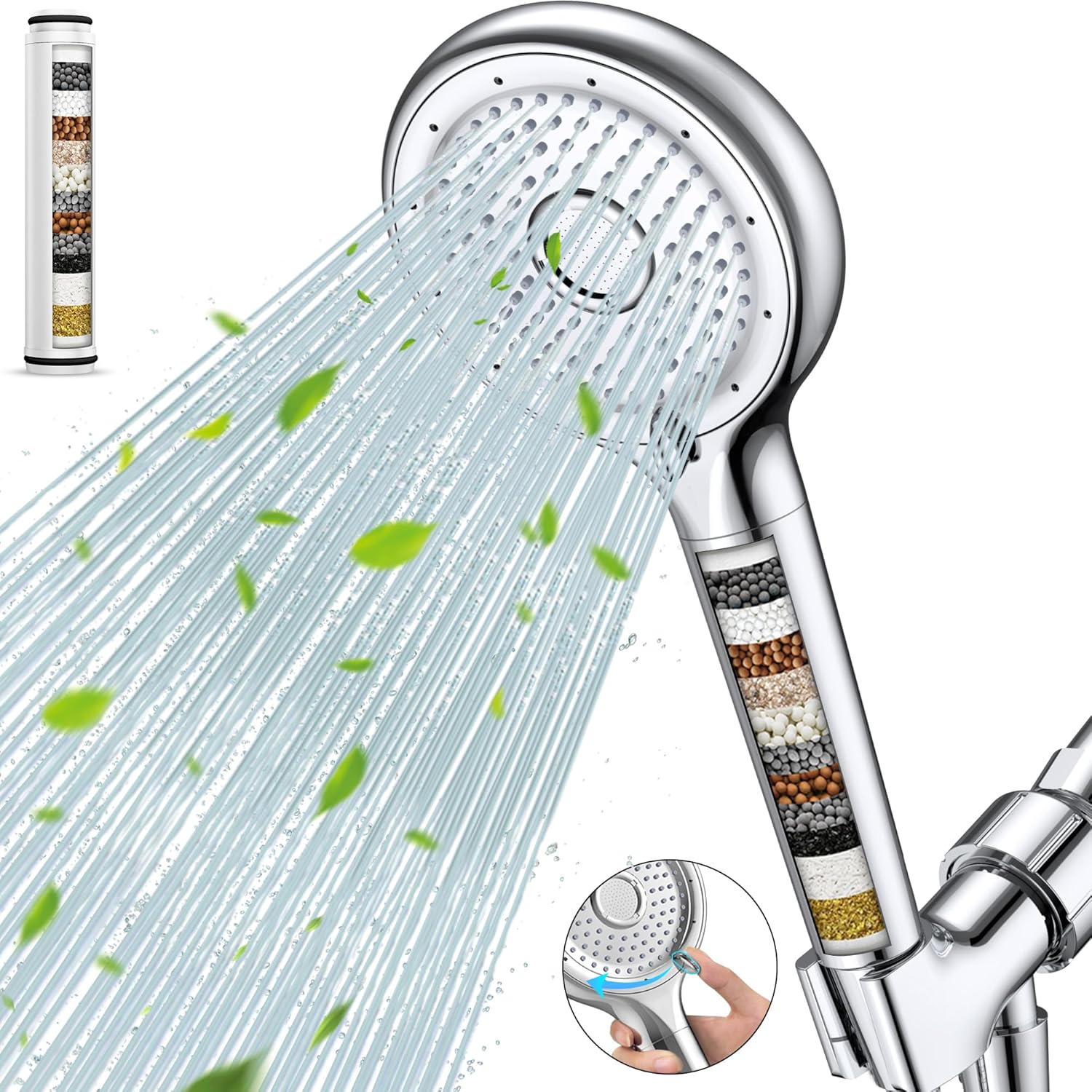 FEELSO Filtered Shower Head with Handheld, High Pressure 6 Spray Mode Showerhead...