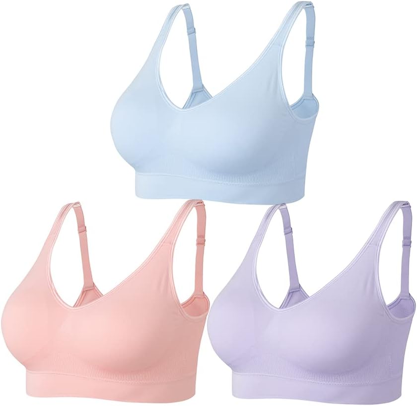 Amazingjoys Non Wired Bras for Women Seamless Wireless Bras with Removable Pads...