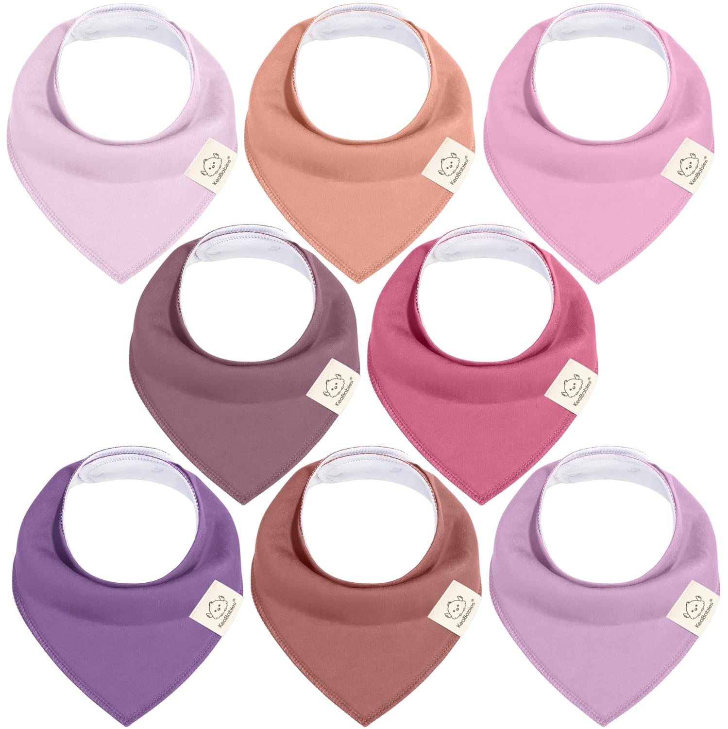 8-Pack Organic Baby Bandana Drool Bibs for Girls - Super Absorbent Baby Bibs for...