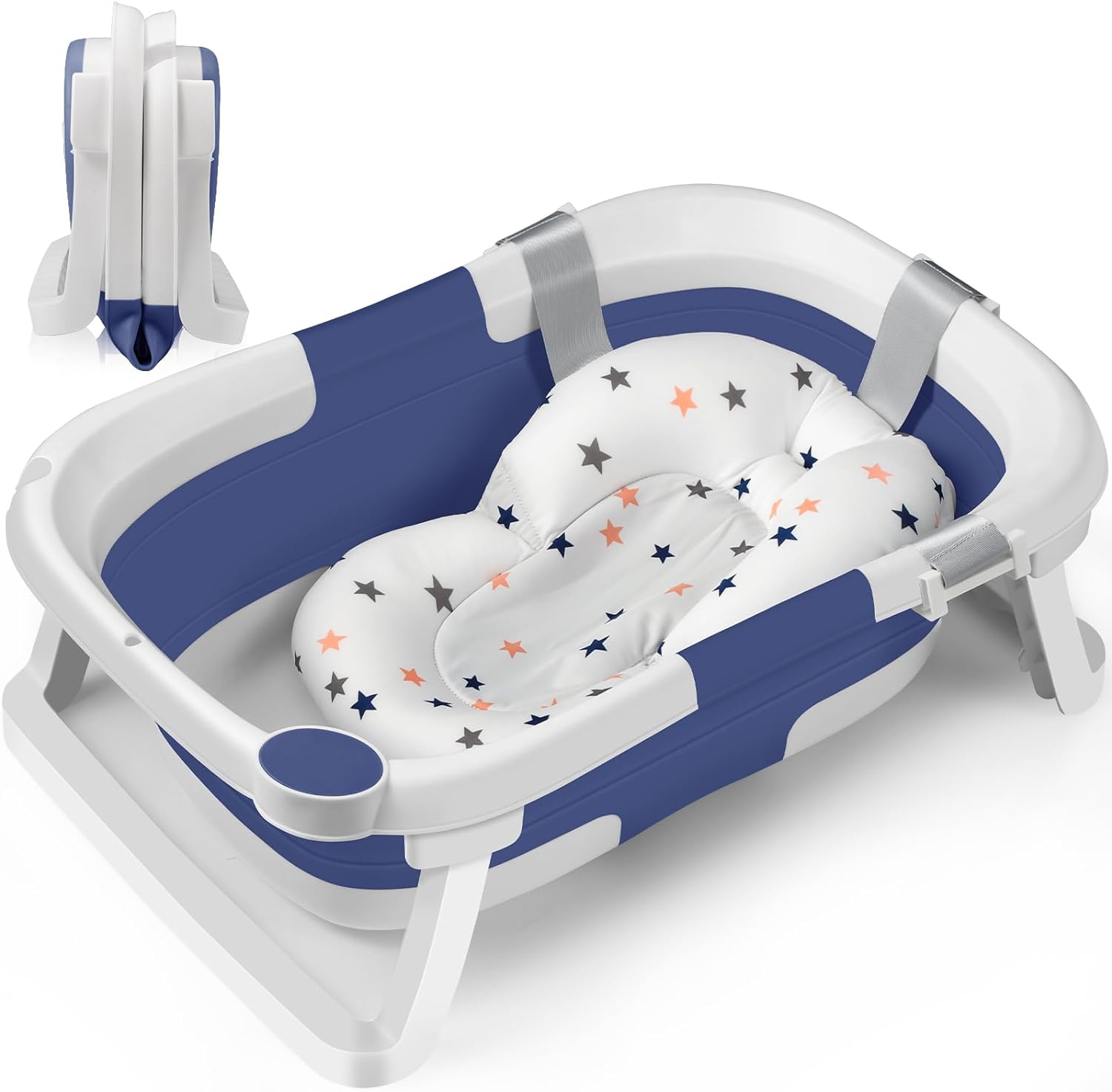 DEANIC Baby Bath Tub for 0-6-12 Months New Born Baby, Collapsible Toddler Bath w...