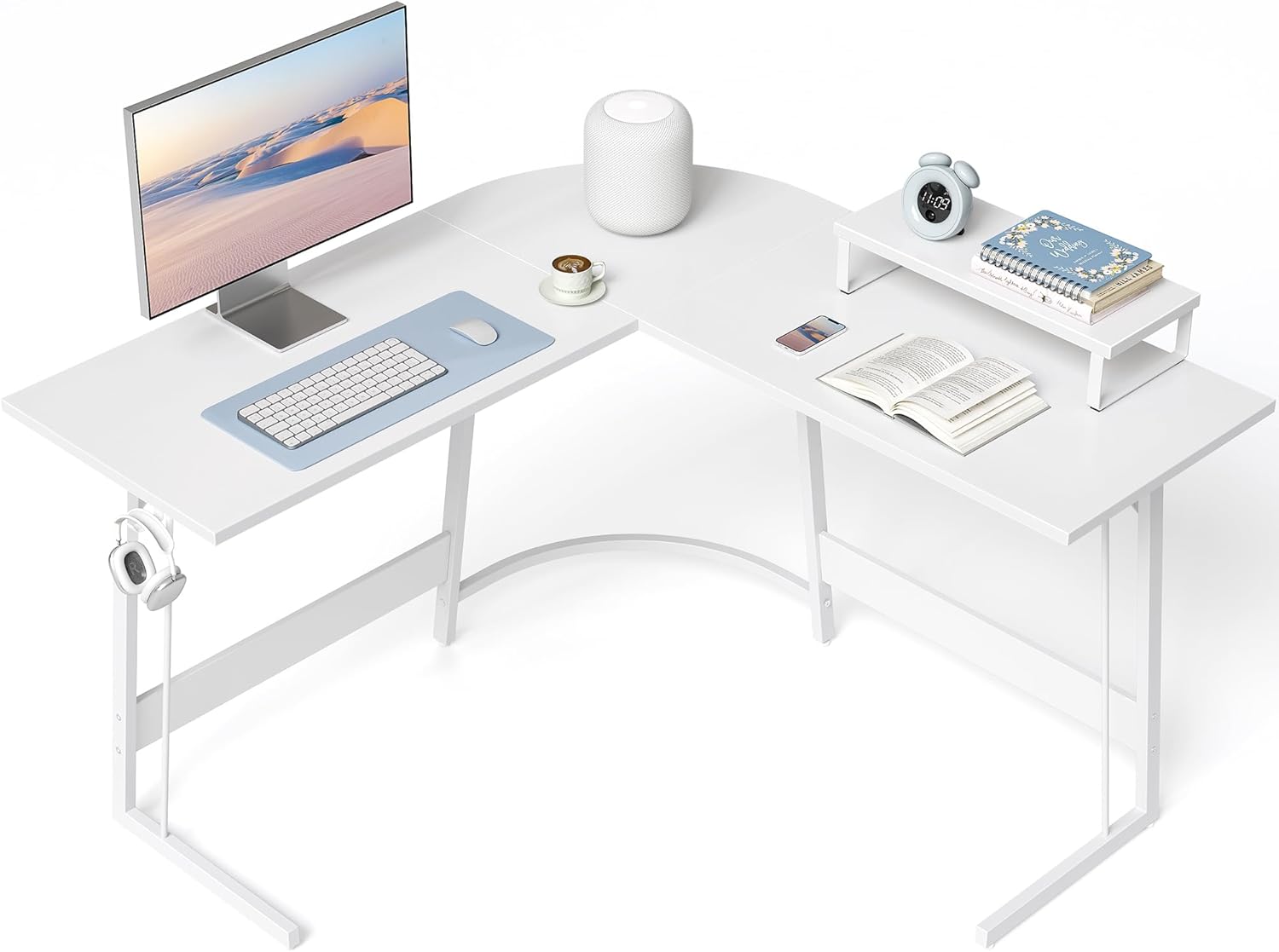 CubiCubi L Shaped Gaming Desk Computer Office Desk, 120 cm Corner Desk with Larg...