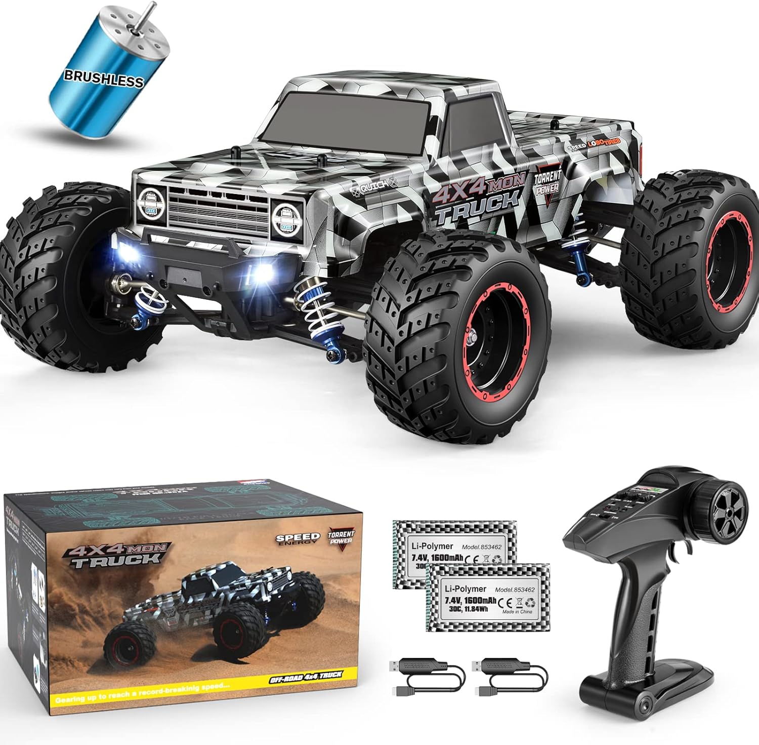 HAIBOXING 1/12 Scale Brushless RC Cars 903A, 4X4 Off-Road RC Monster Truck with...