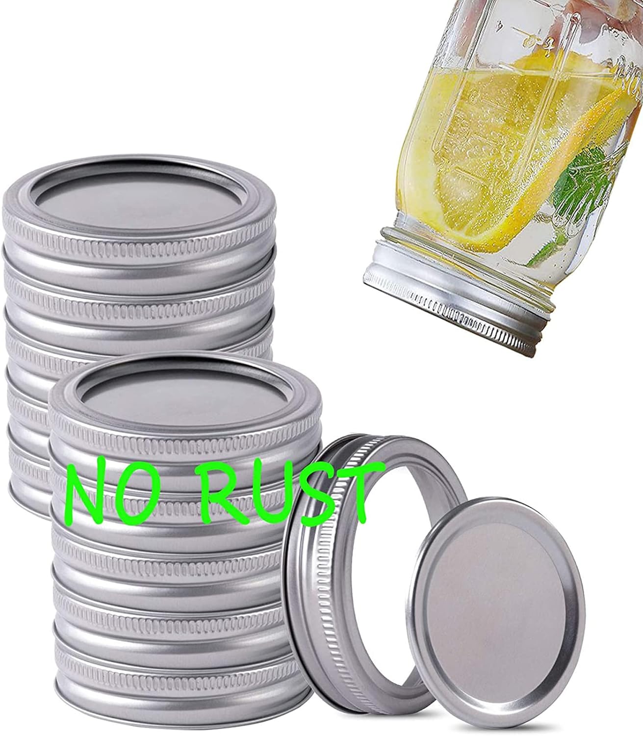 Wide Mouth Canning Lids and Rings for Ball or Kerr,Mason Jar Large Lids and Band...