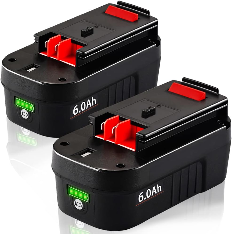 TenHutt 【Lithium-ion 6.0Ah! | NOT Ni-Mh】 2Packs 18V Replace Battery for Black...
