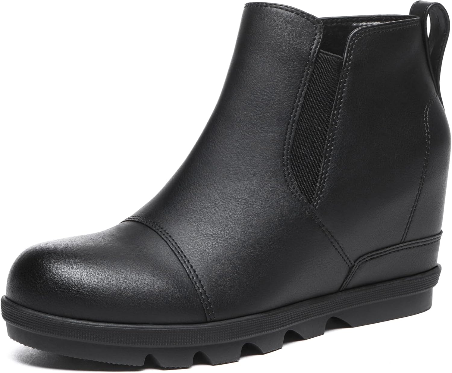 Athlefit Women's Wedge Ankle Boots, Special Comfort Slip-On Booties, Waterproof...
