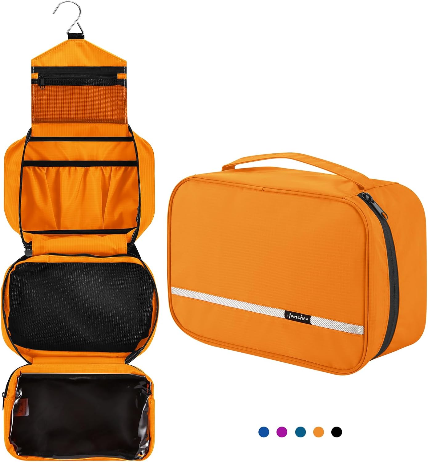 homchen Hanging Travel Toiletry Bag, Waterproof Folding Portable Cosmetic Bag, W...