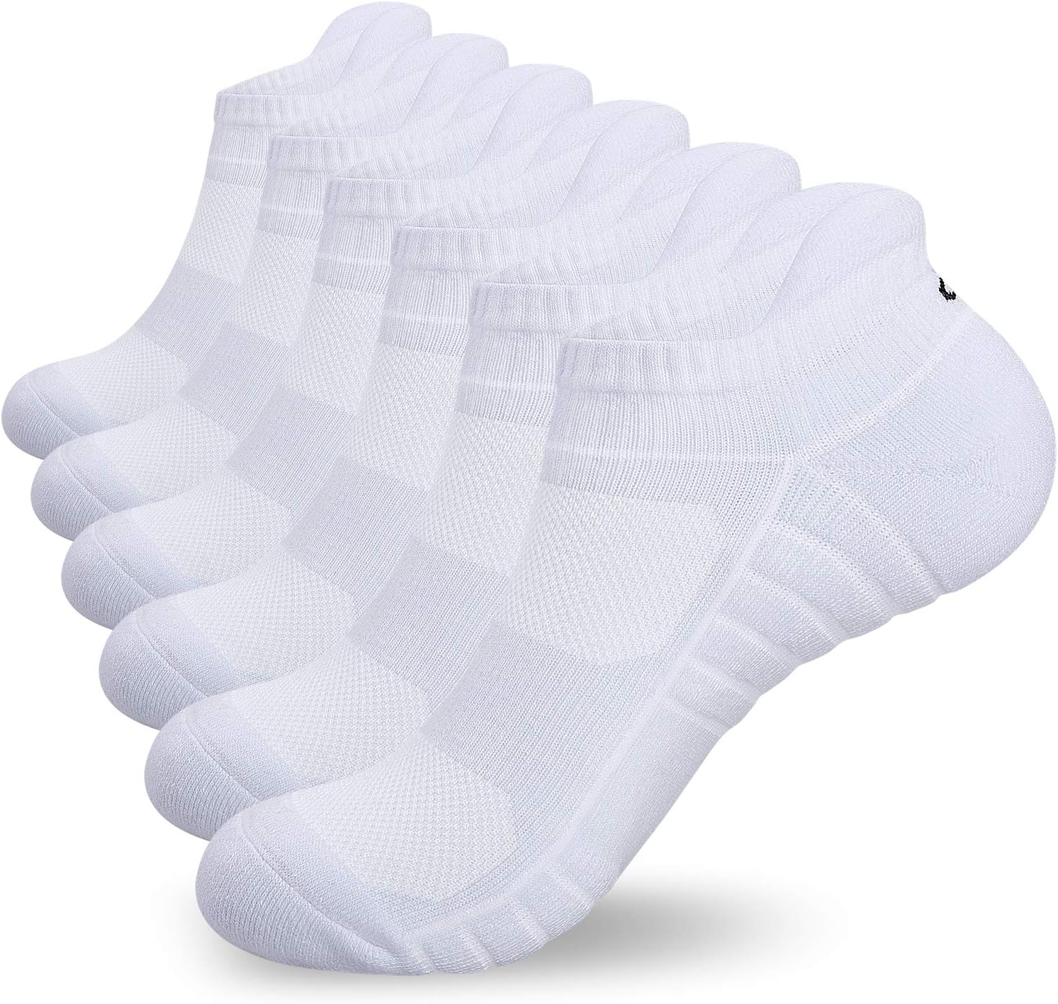 Benirap Trainer Socks Men Women, 6 Pairs Anti Blister Ankle Socks Cushioned Runn...