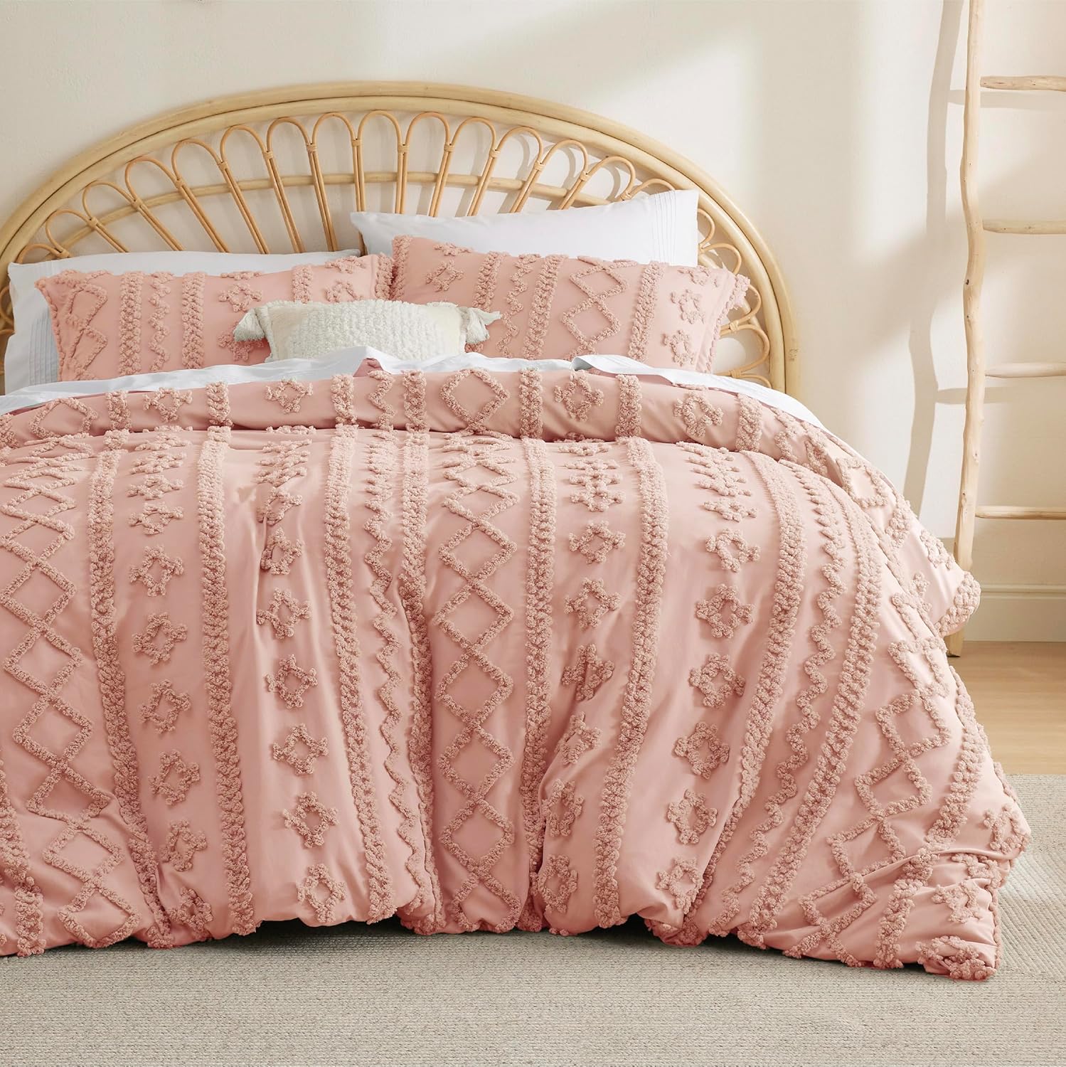 Bedsure Boho Duvet Cover Queen - Tufted Duvet Cover Queen Size for All Seasons,...
