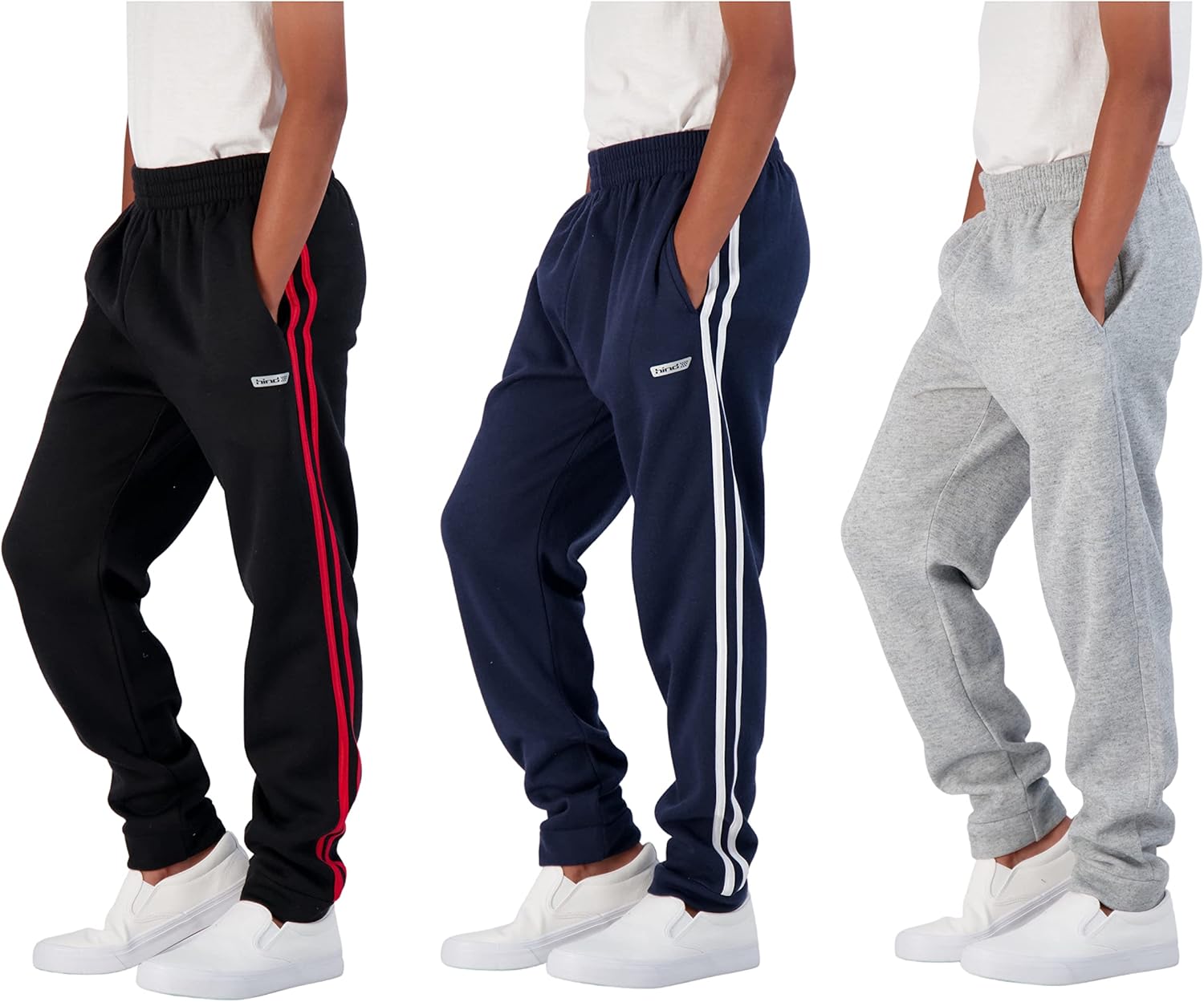 Hind Boys Sweatpants 3 Pack Athletic Fleece and Tricot Boys Jogger Pants with Po...