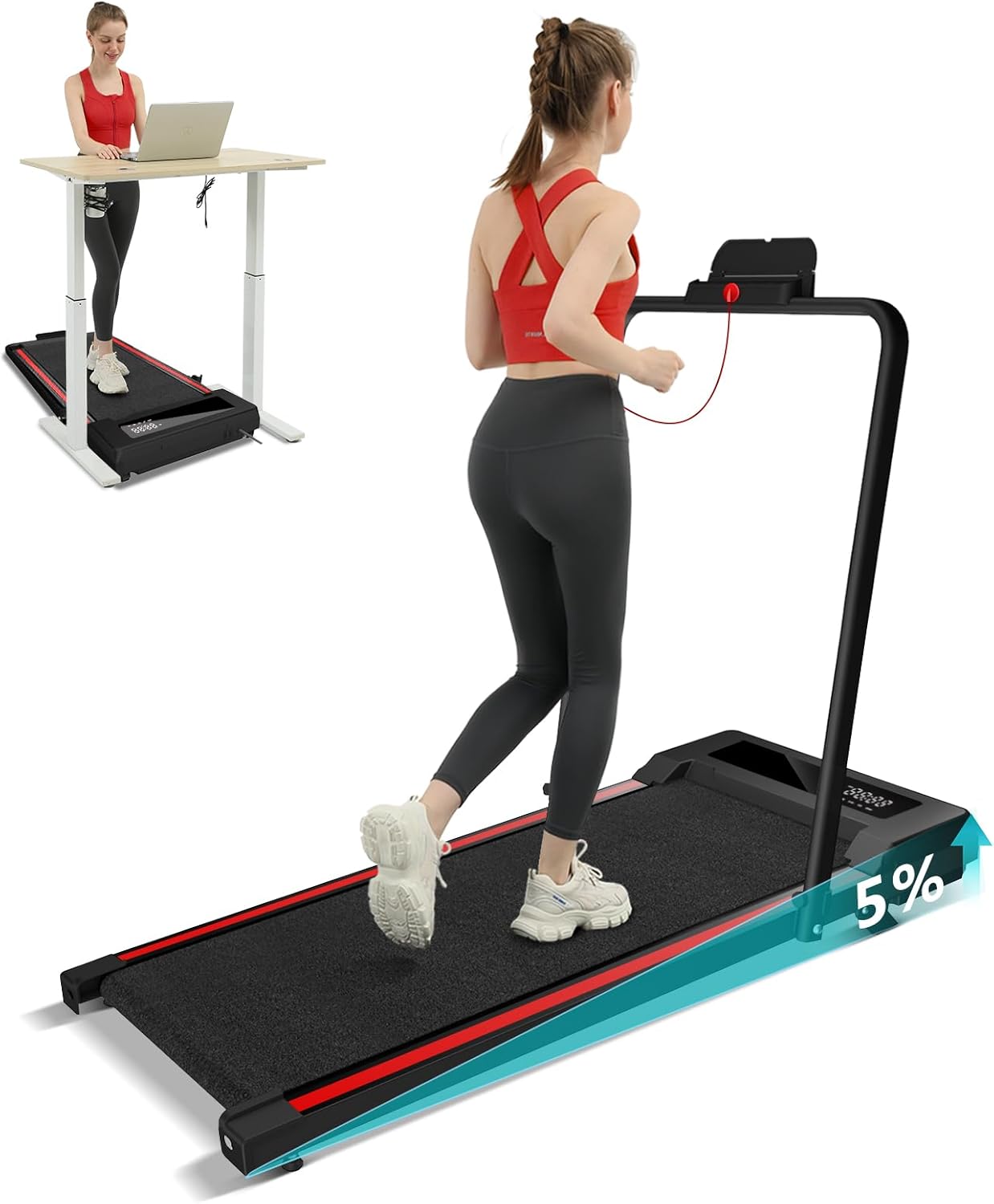 Walking Pad Treadmill, Walking pad with Incline,2 in 1 Walking pad for Walking a...