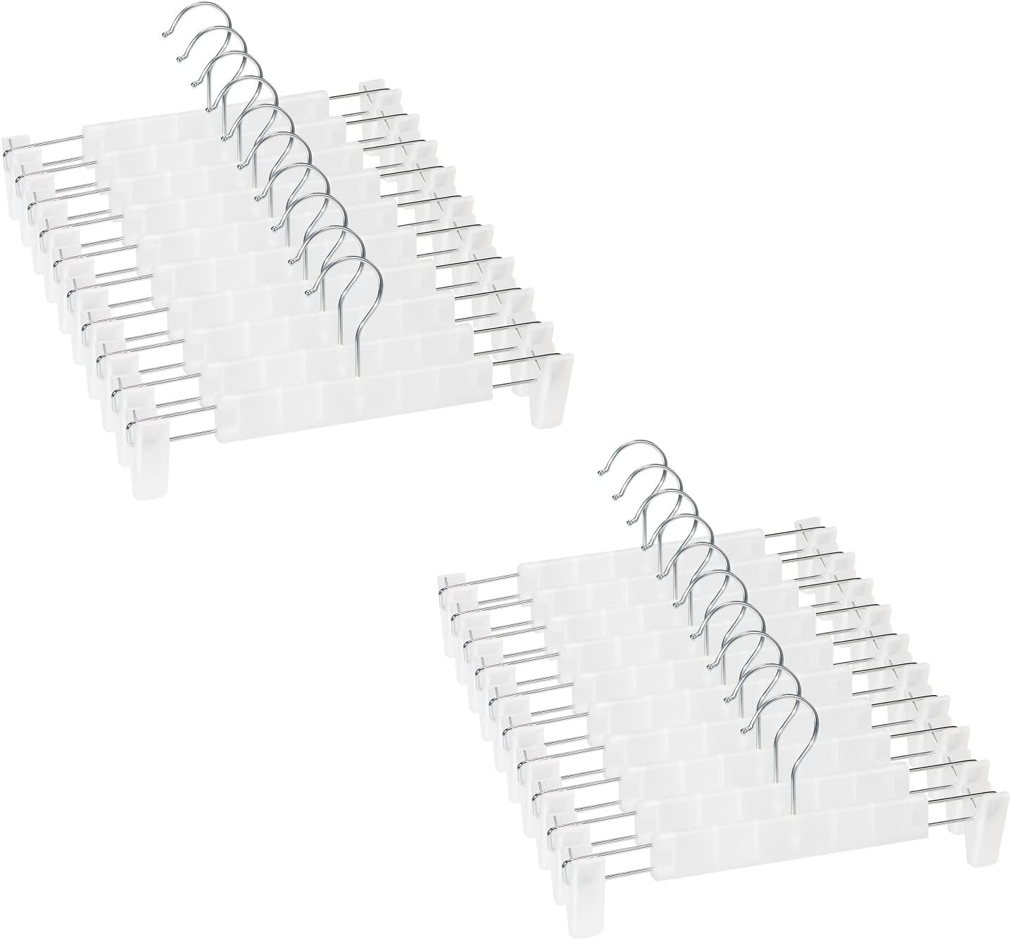 Lamitocs Pack of 20 Clothes Hangers with Strong Non-Slip Adjustable Clips Hooks,...