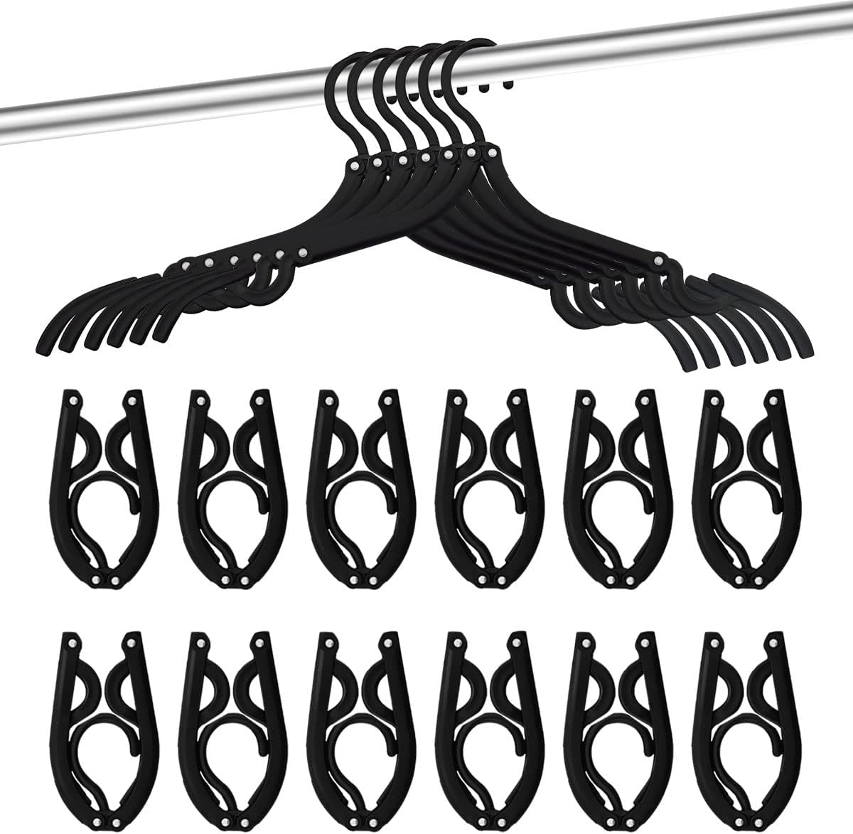24 Pcs Travel Hangers - Cruise Ship Essentials Portable Folding Clothes Hangers...
