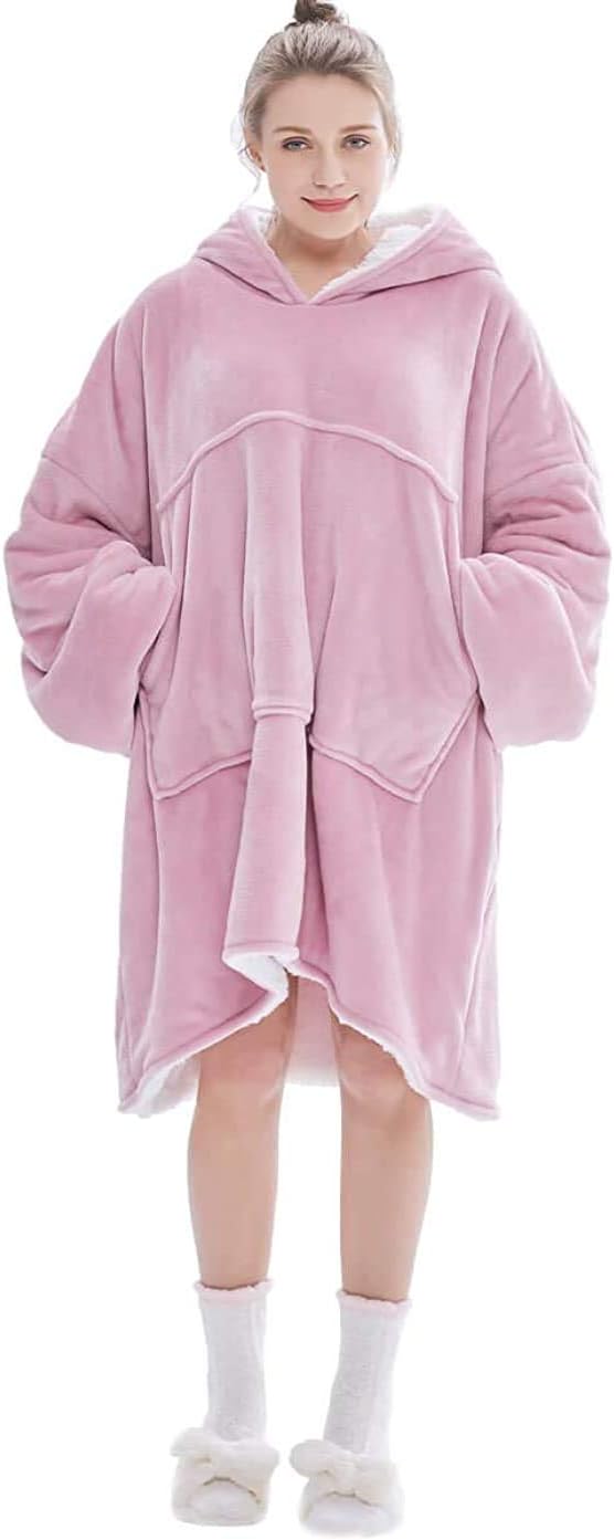 Seogva Oversized Sherpa Hoodie, Wearable Hoodie Sweatshirt Blanket, Super Soft W...
