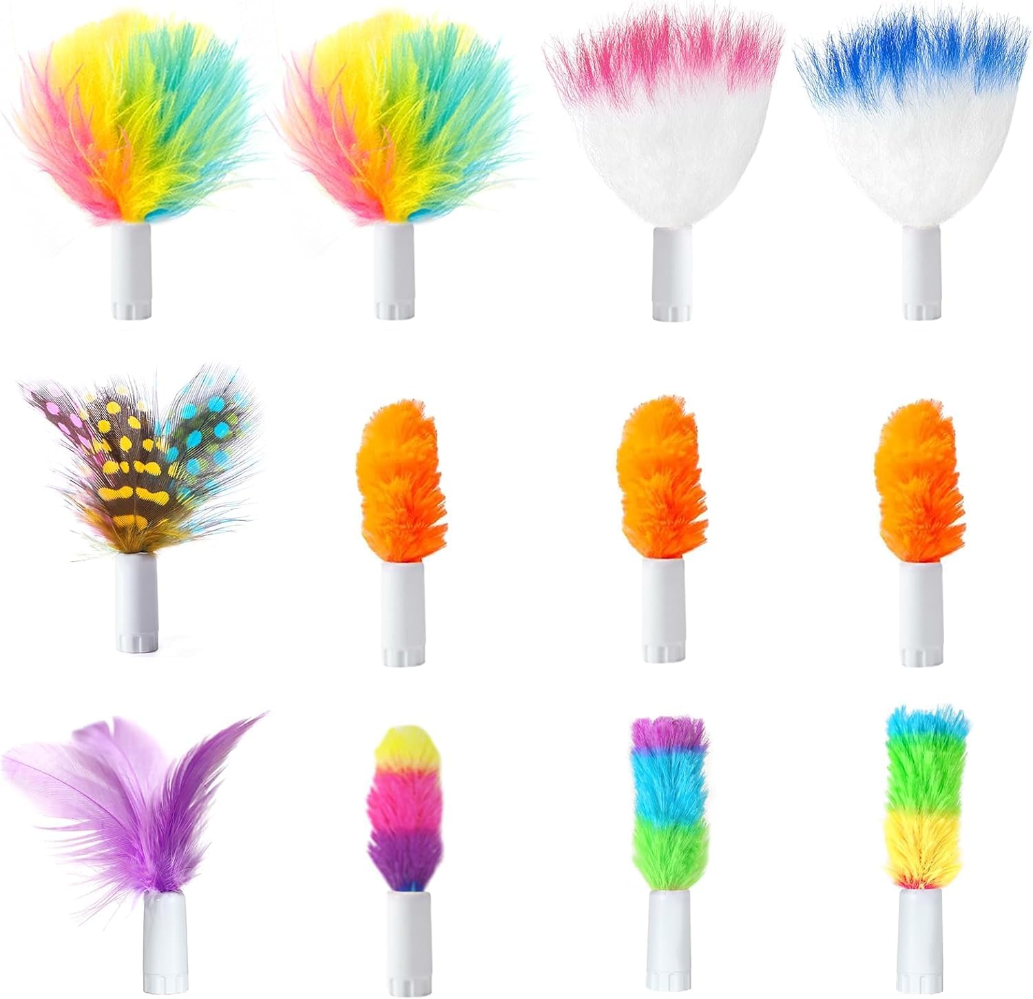 GoldenSun 12Pcs Interchangeable Attachments Cat Feather Toys Replaceable Feather...