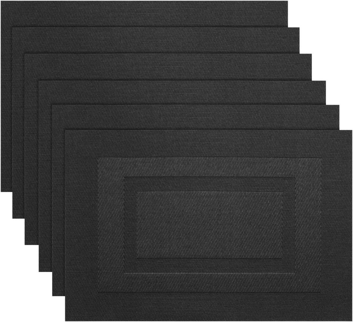 PIGCHCY Placemats,Washable Woven Vinyl Durable Placemats for Dining Table,Easy t...