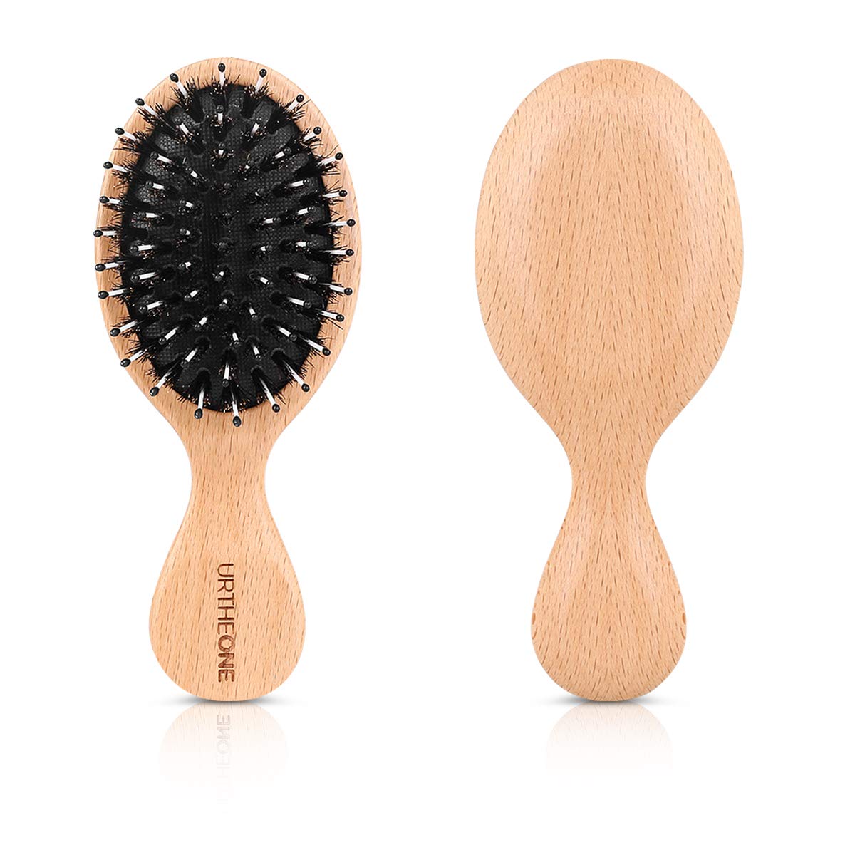 Hair Brush Mini Boar Bristle Hairbrush for Thick Curly Thin Long Short Wet or Dr...