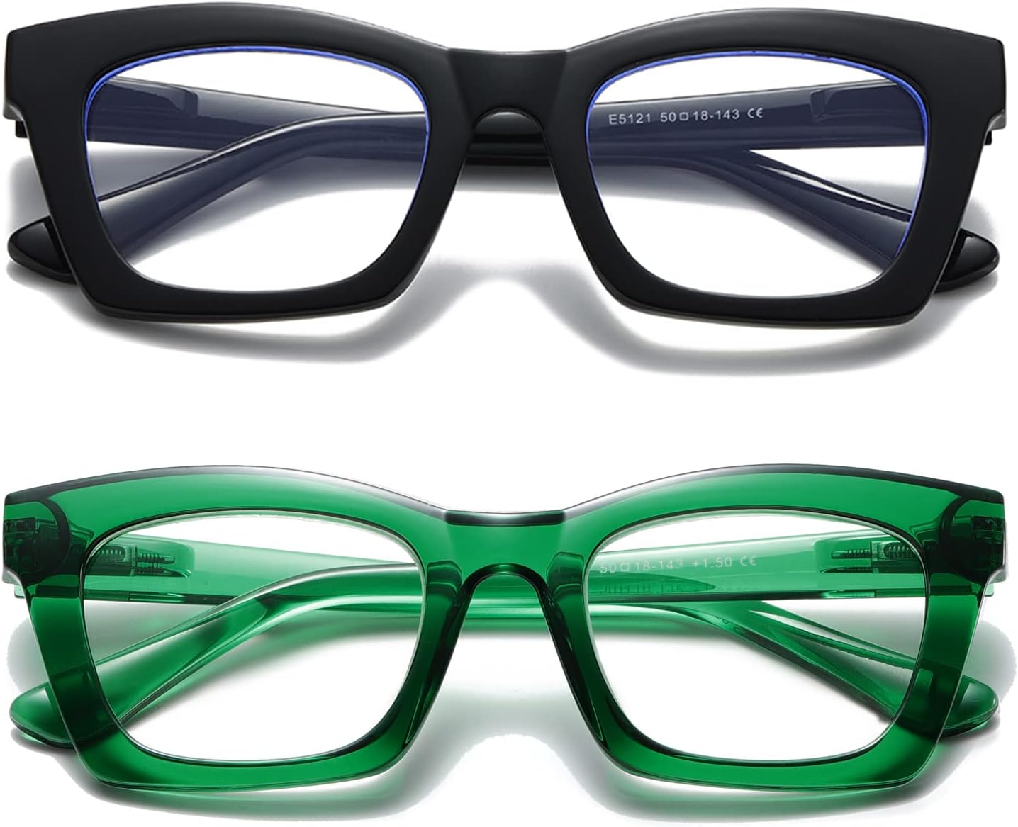 Hubeye 2 Pack Oprah Style Reading Glasses for Women Blue Light Blocking Oversize...