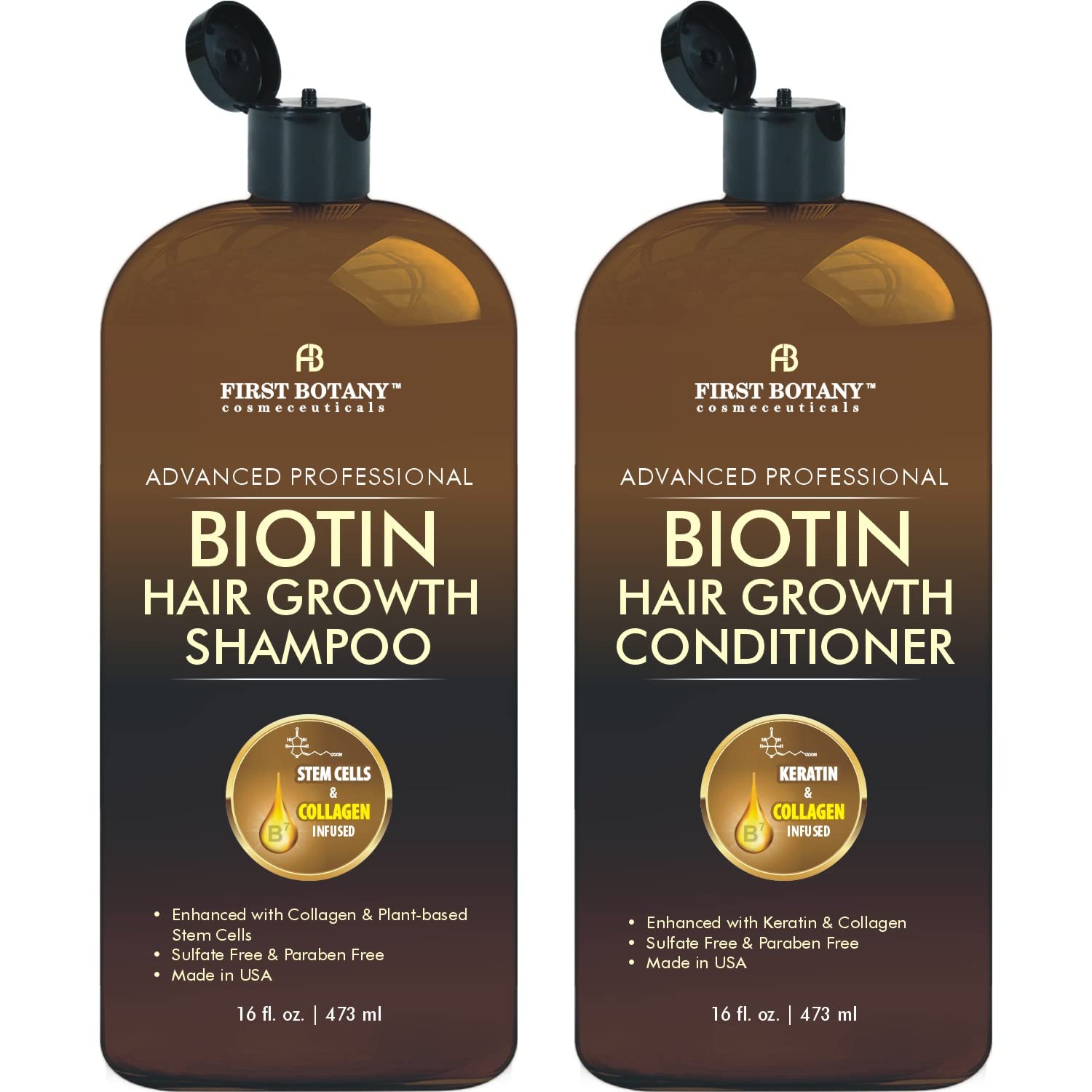 First Botany, Biotin Hair Growth Shampoo Conditioner Anti Hair Loss Thickening f...