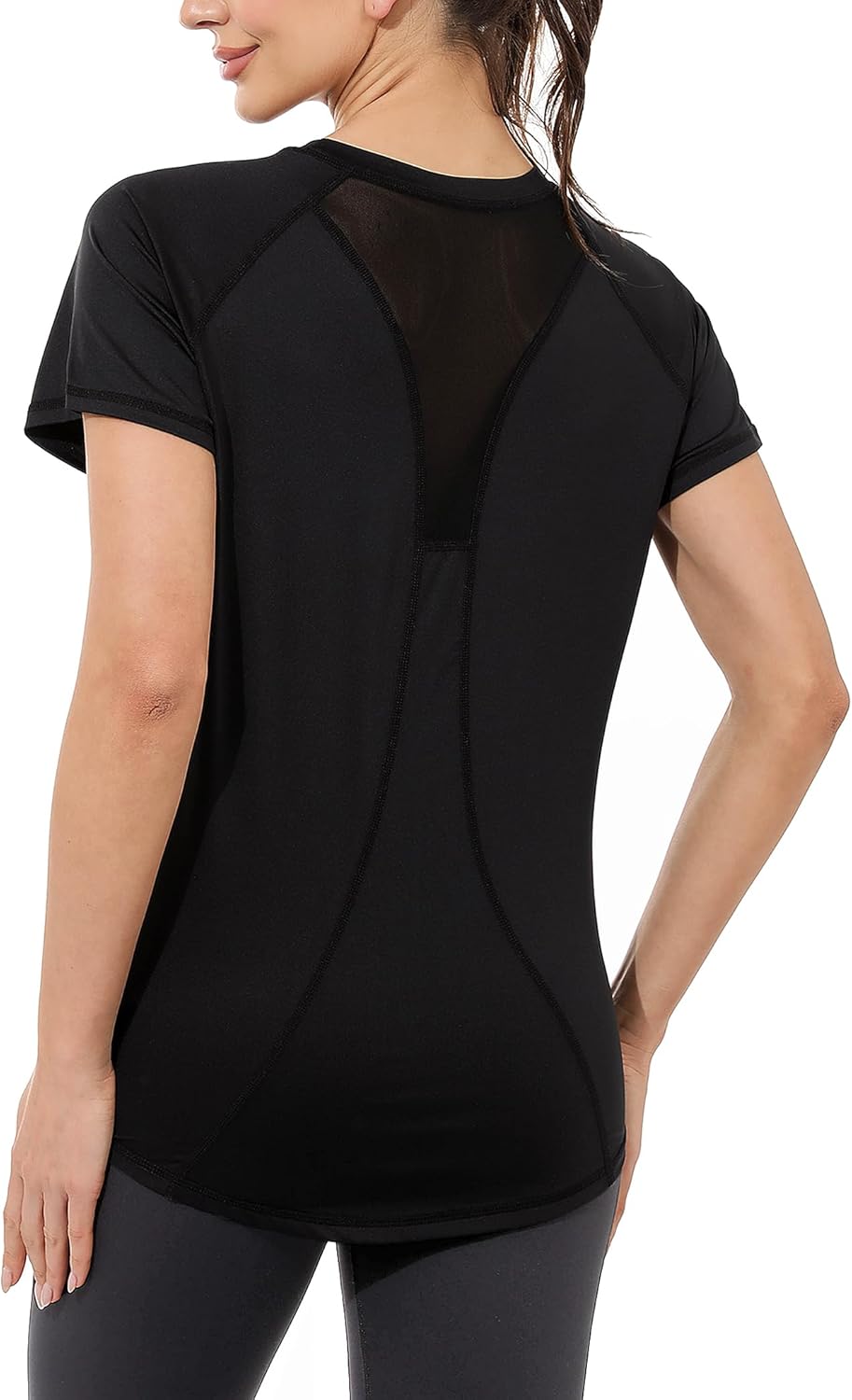 Gyabnw Gym Tops Women Workout Yoga Running Top Quick Dry Sports T-Shirt Ladies C...