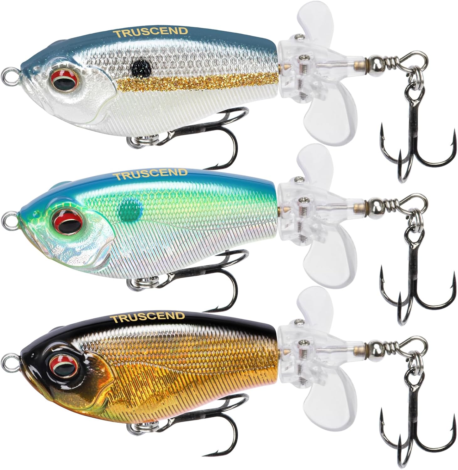 TRUSCEND Top Water Fishing Lures with BKK Hooks, Whopper Fishing Lure for Freshw...