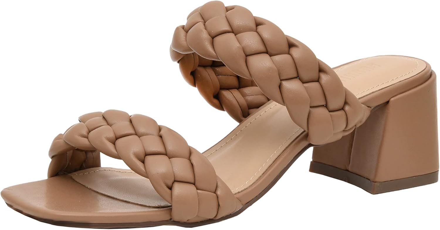 CUSHIONAIRE Women's Onyx Braided Heel Sandal, Special Memory Foam Sandal, Comfor...