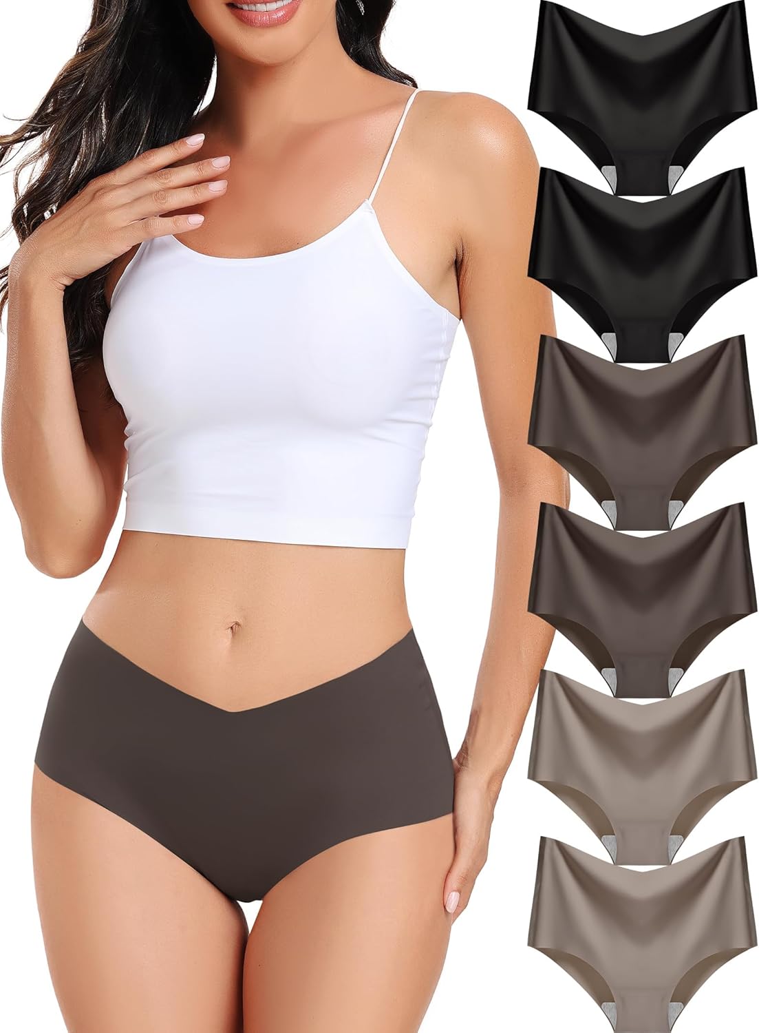 Women's Seamless Cheeky Panties, Special No-Show Bikini Underwear for Women, Inn...