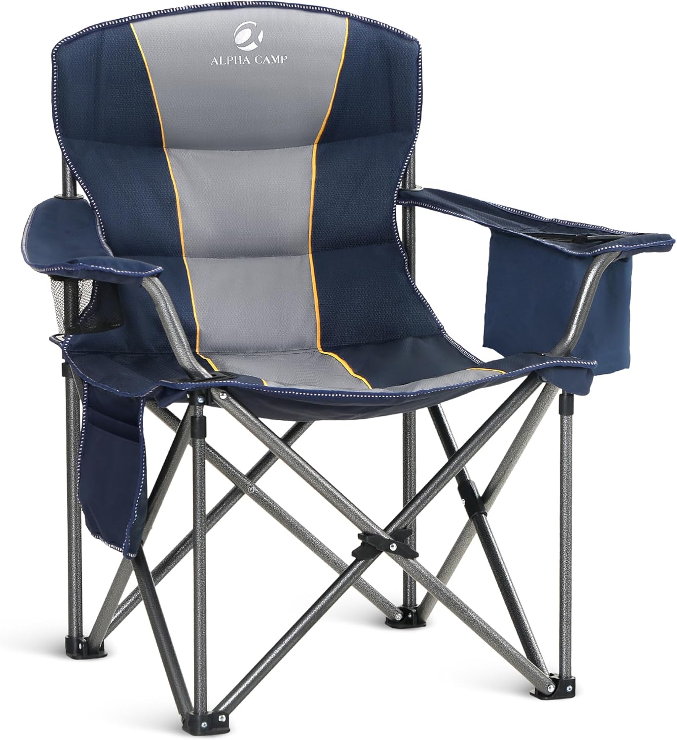 ALPHA CAMP Oversized Camping Folding Chair Heavy Duty with Cooler Bag Support 45...