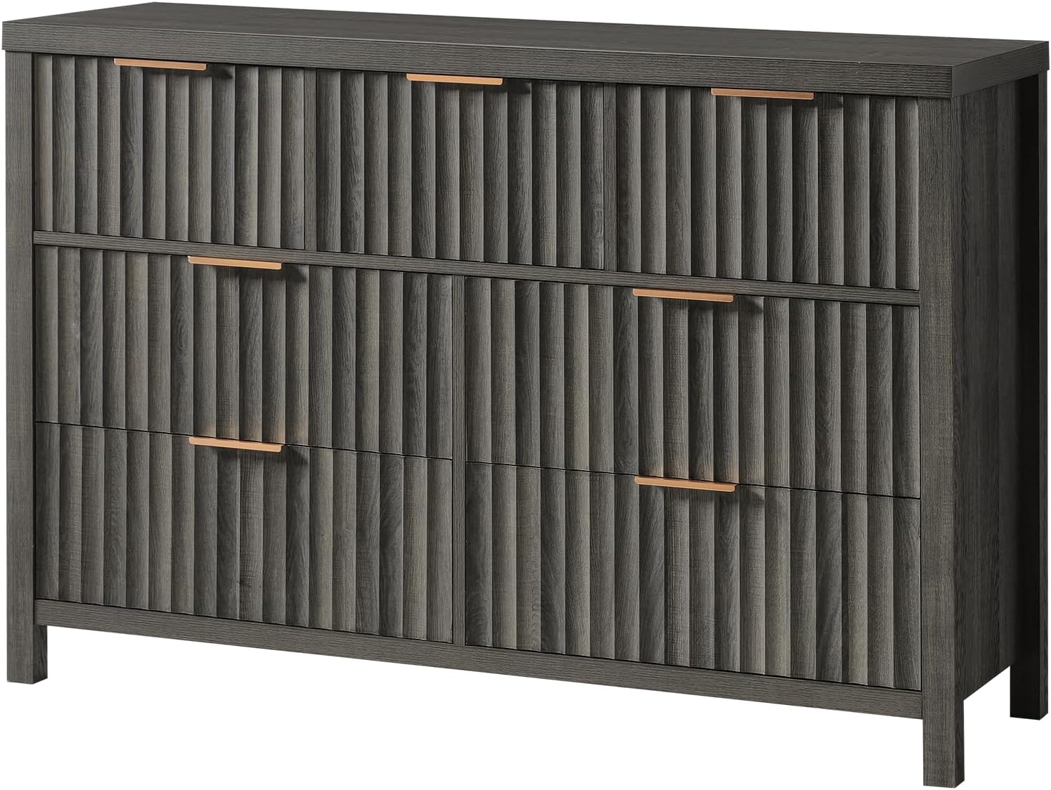 Oxford 7 Drawer Dresser Fluted 7 Drawers Dresser for Bedroom, Modern Wood Dresse...