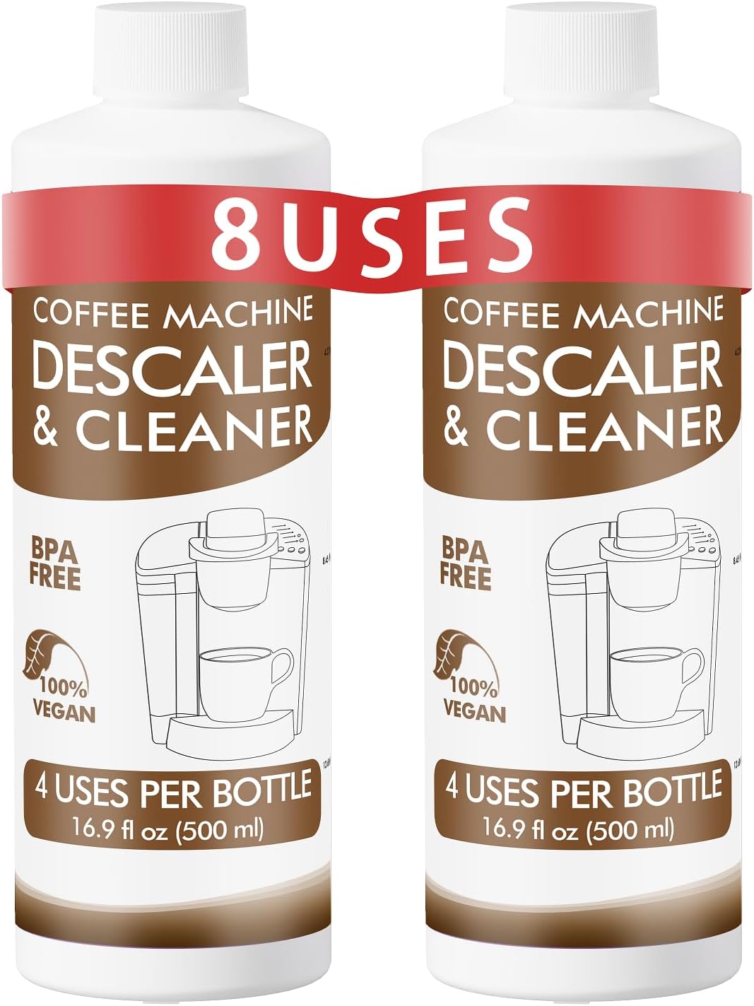 8 Uses Descaling Solution Compatible with Keurig, Nespresso, Breville, Delonghi,...
