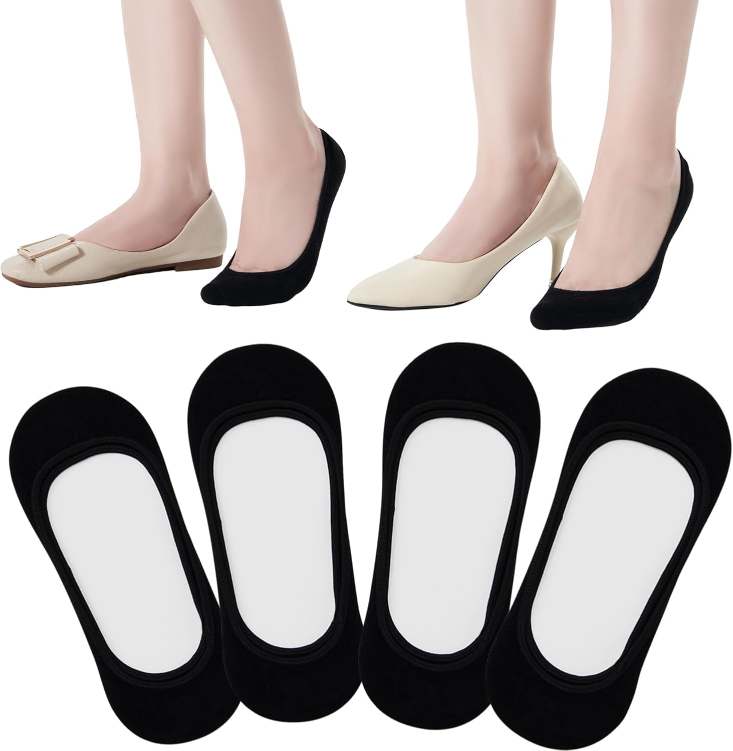 ATBITER 8 Pairs No Show Socks Women for Flats Ultra Low Cut Liner Non Slip Invis...