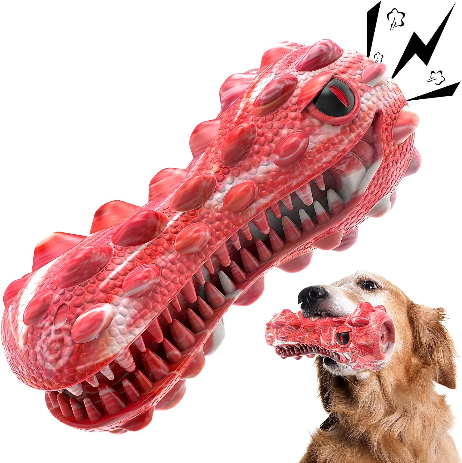 HETOO Dog Toys, Indestructible Squeaky Dog Chew Toy For Medium Large Breed Dog T...