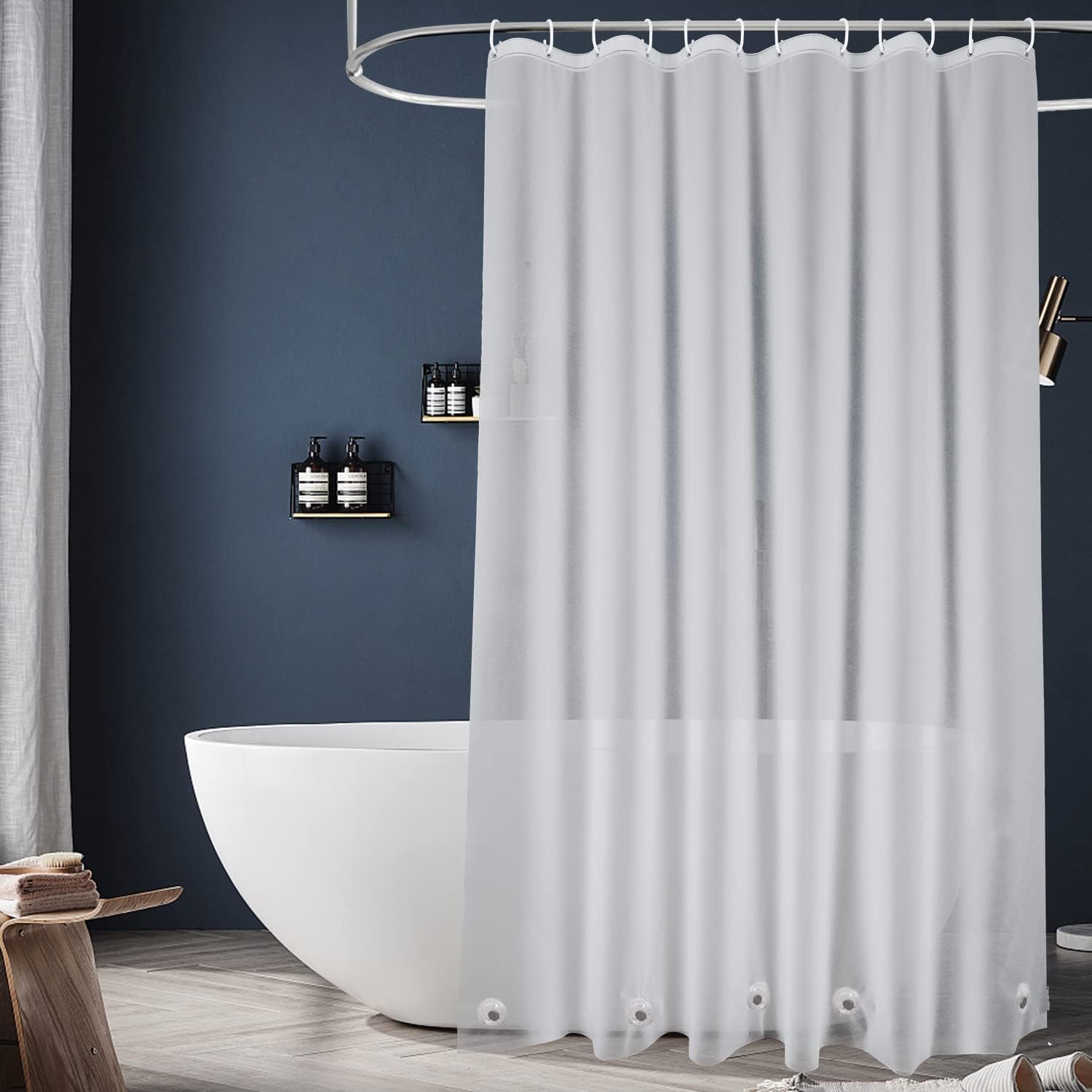 EurCross Frosted PEVA Plastic Shower Curtain, Special Waterproof Opaque Shower L...