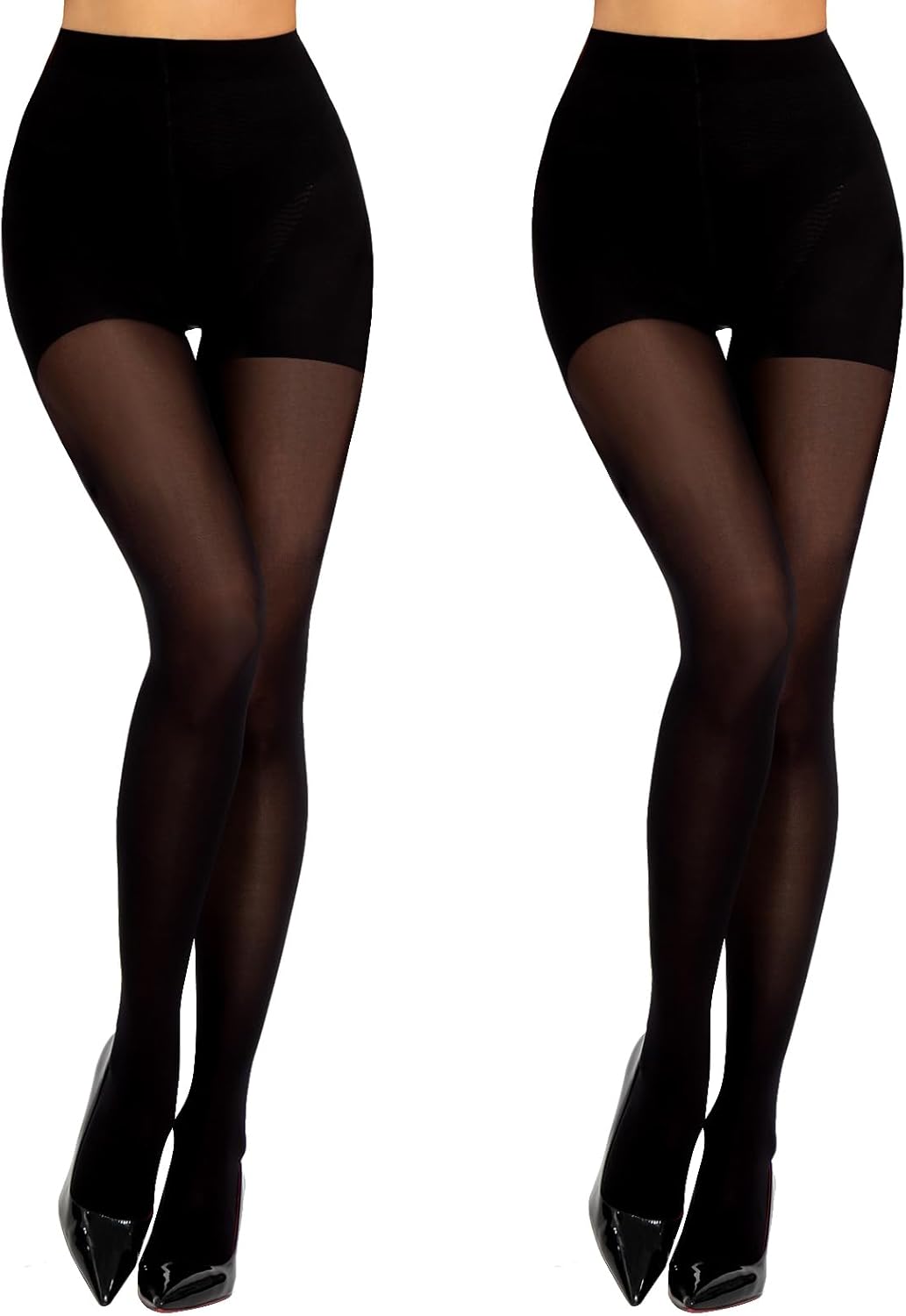 MANZI Compression Tights Women Firm Medium Energising Support Tights 50D L Black