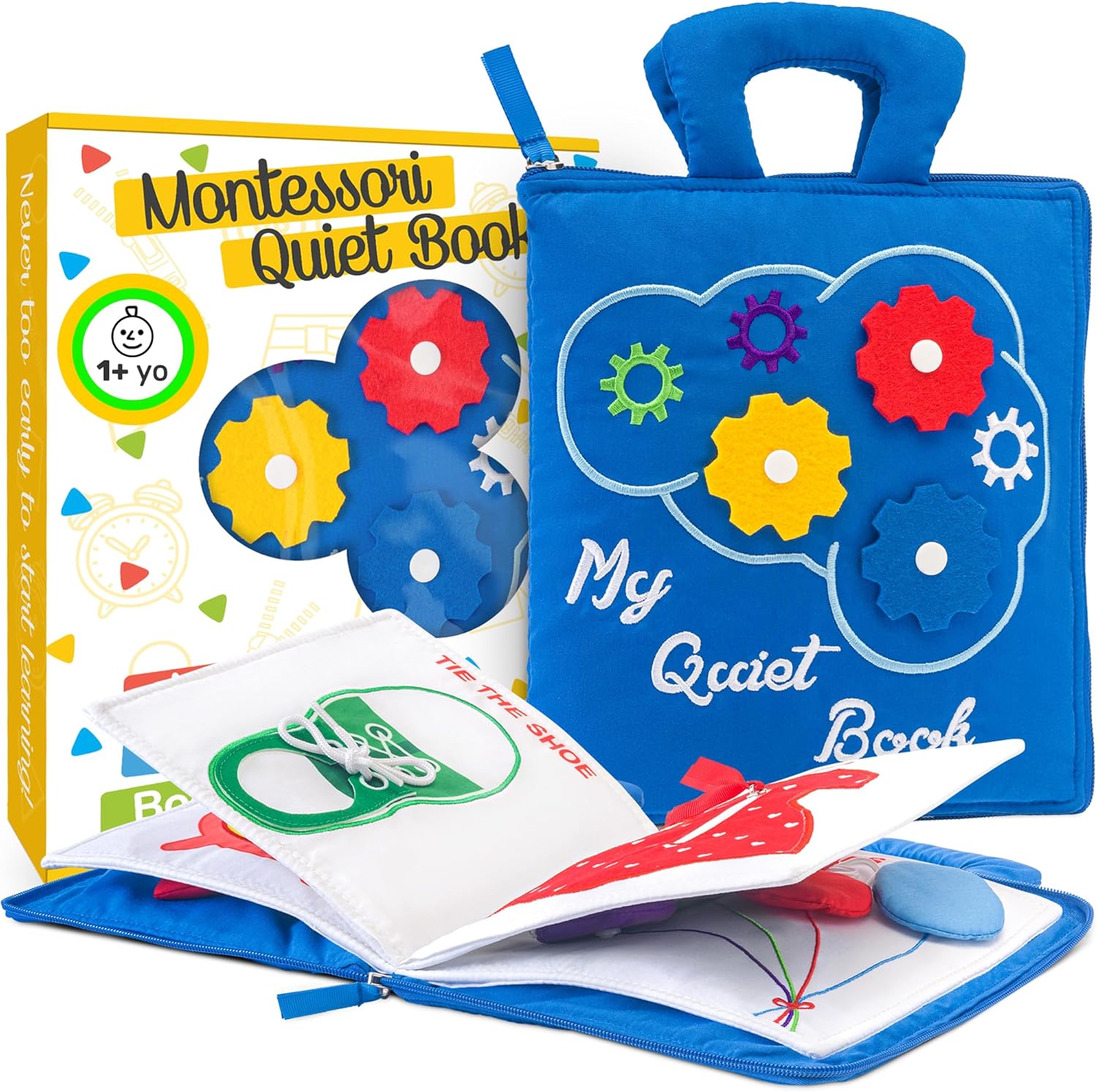 deMoca Busy Book for Toddlers 1-3, Quiet Book Montessori Toy for 1 2 3 Year Old...