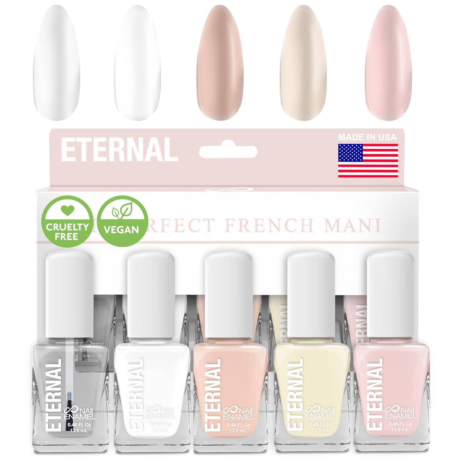 Eternal White French Nail Polish Set (ET VOILA) - Clear Nail Polish Set for Girl...
