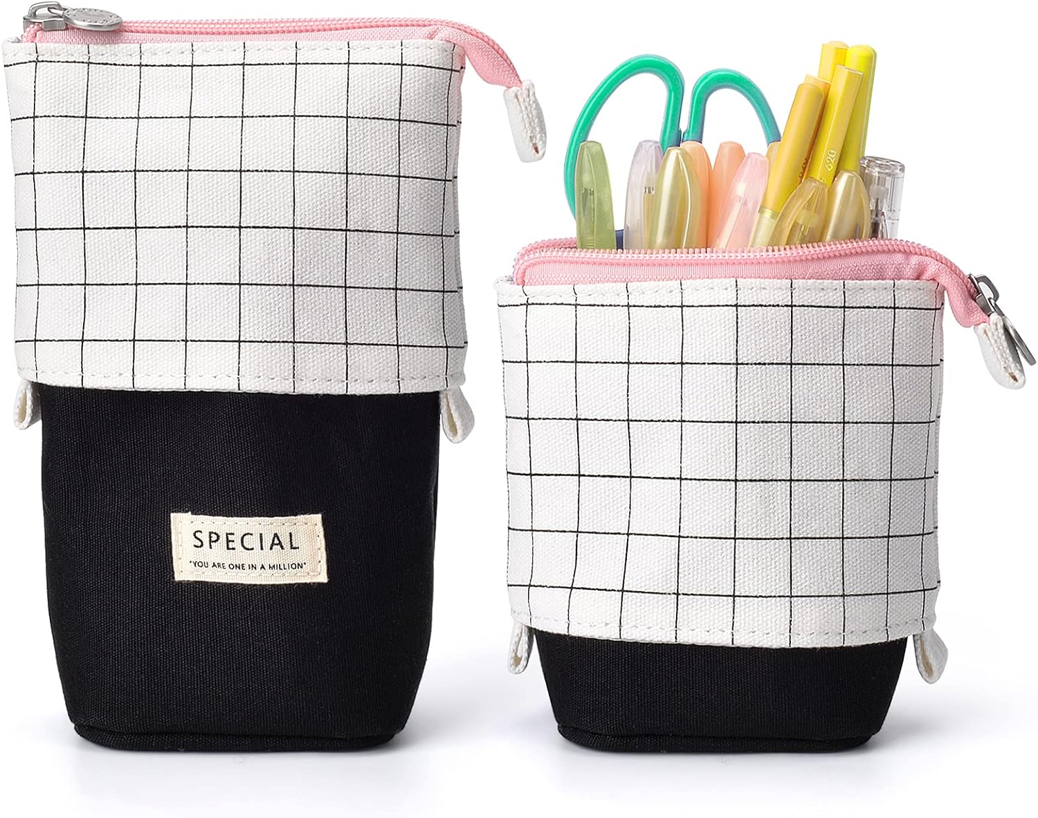 TOYESS Stand Pencil Holder, Special Telescopic Cute Cat Pencil Case for Durable...