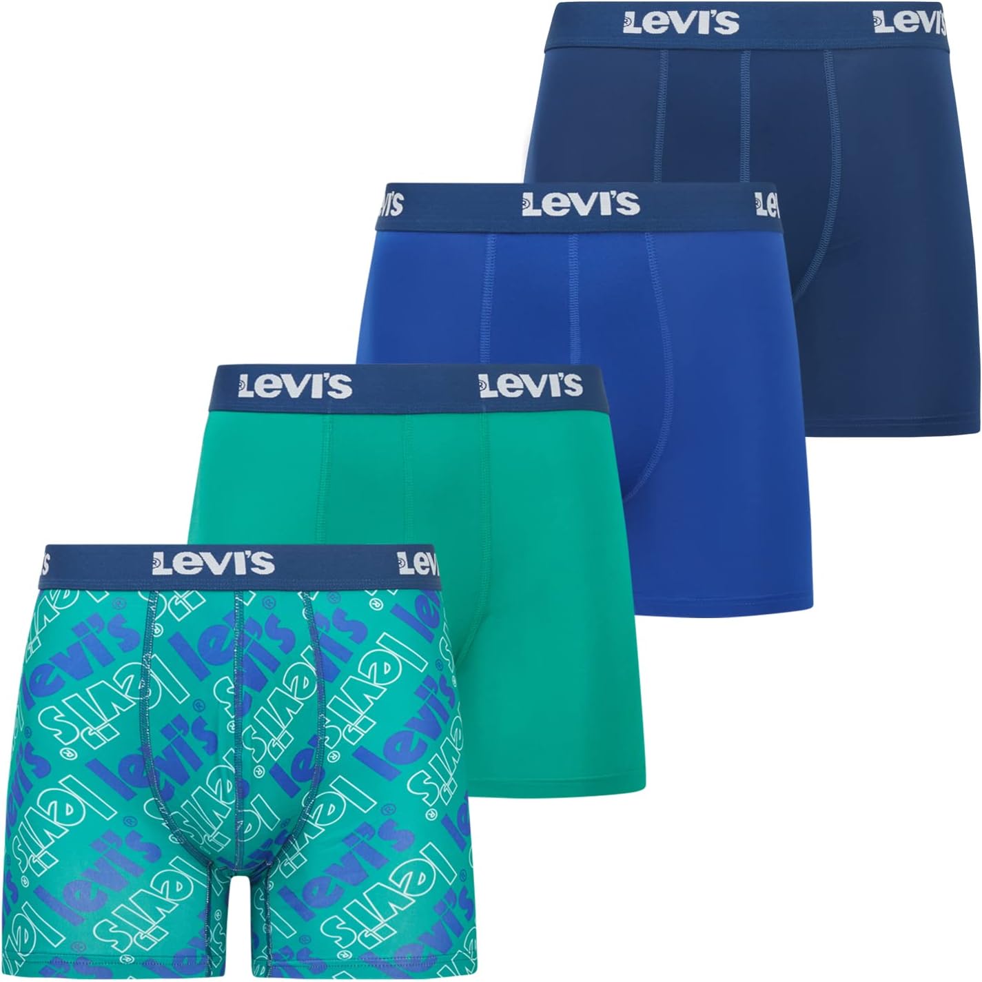 Levi's Mens Underwear Microfiber Boxer Brief for Men Ultra Soft 4 Pack Large Log...