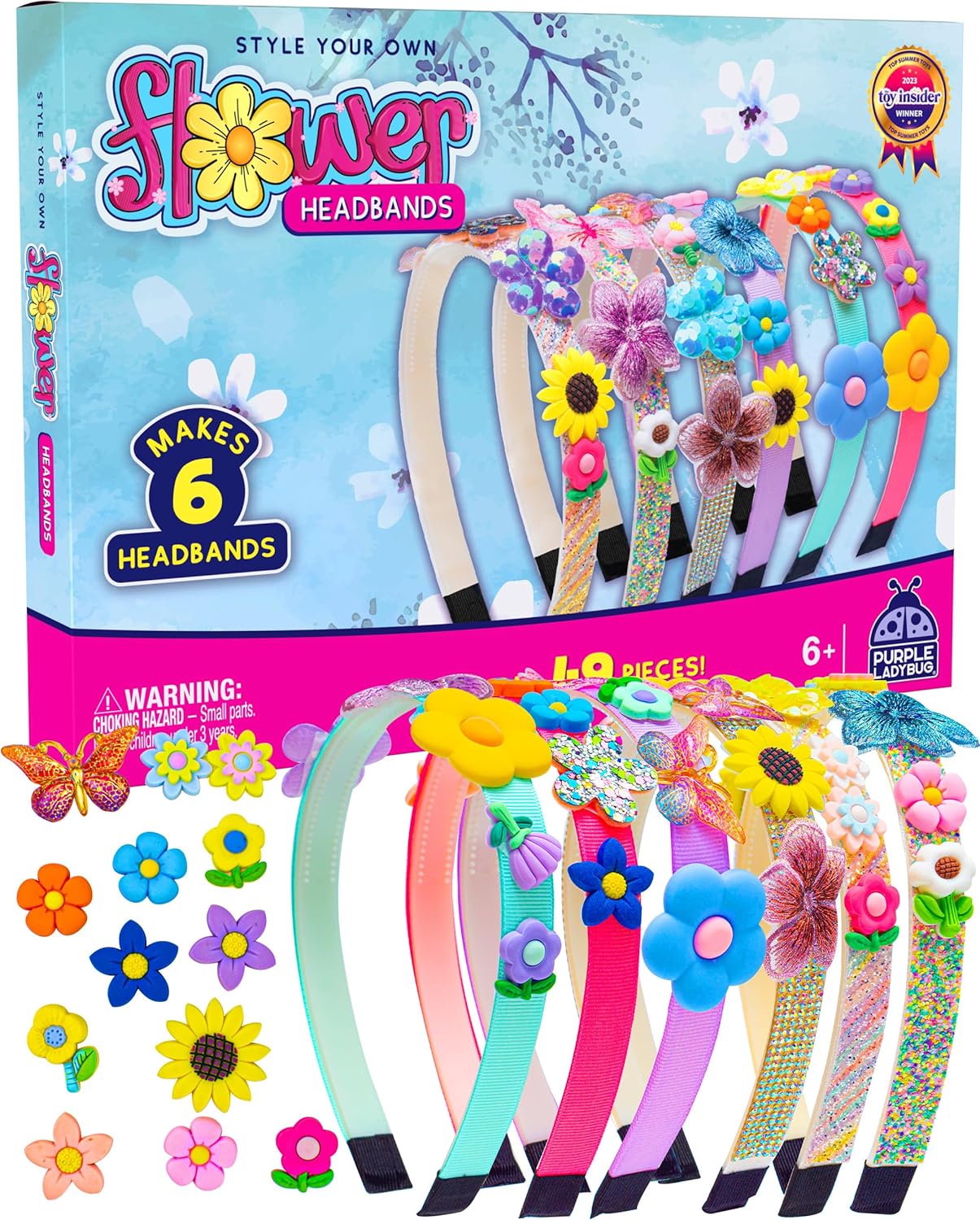 PURPLE LADYBUG DIY Headbands for Girls - Headband Making Kit for Girls Ages 5-7...