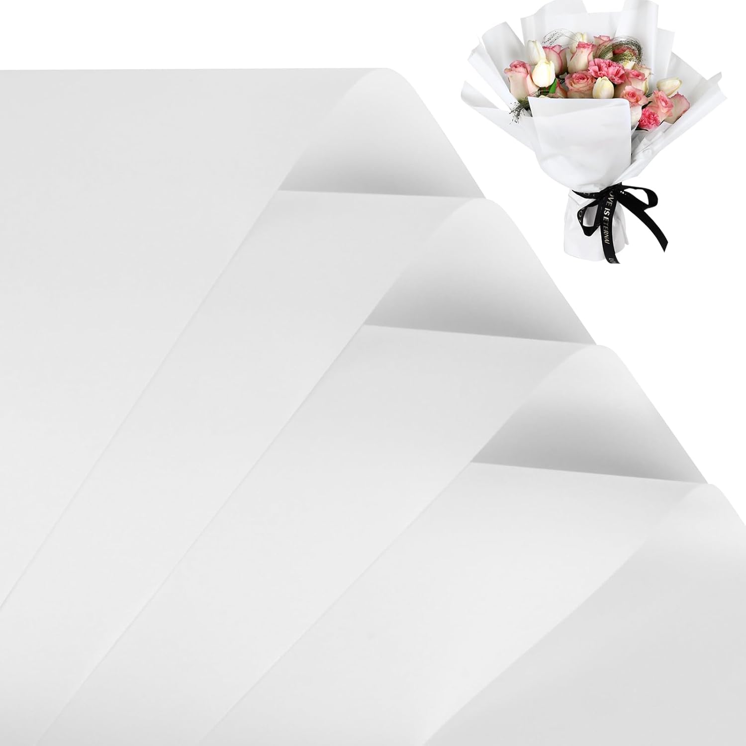 FUHITIM Flower Wrapping Paper, Special 20 Sheets Waterproof Floral Bouquet Wrapp...