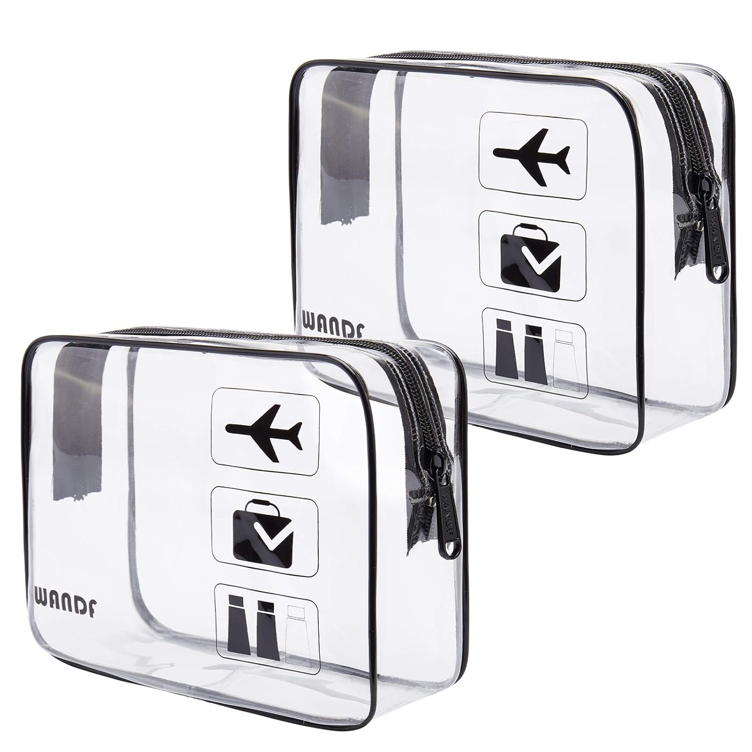 TSA Approved Clear Travel Toiletry Bag wih Zippers Carry-on Travel Accessories Q...