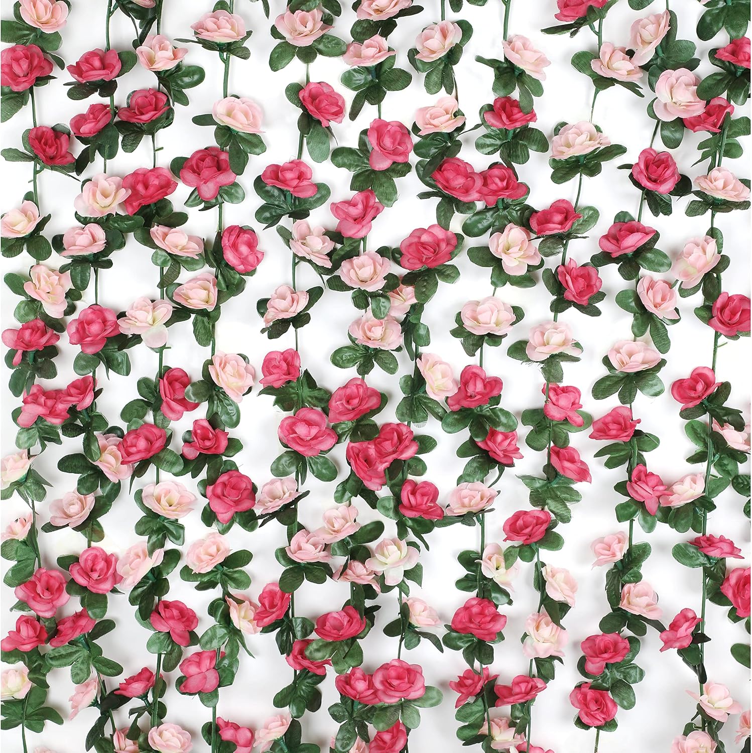 BLEUM CADE 2Pcs 16.4Ft Flower Garland Artificial Rose Vines for Bedroom, Cute Fa...