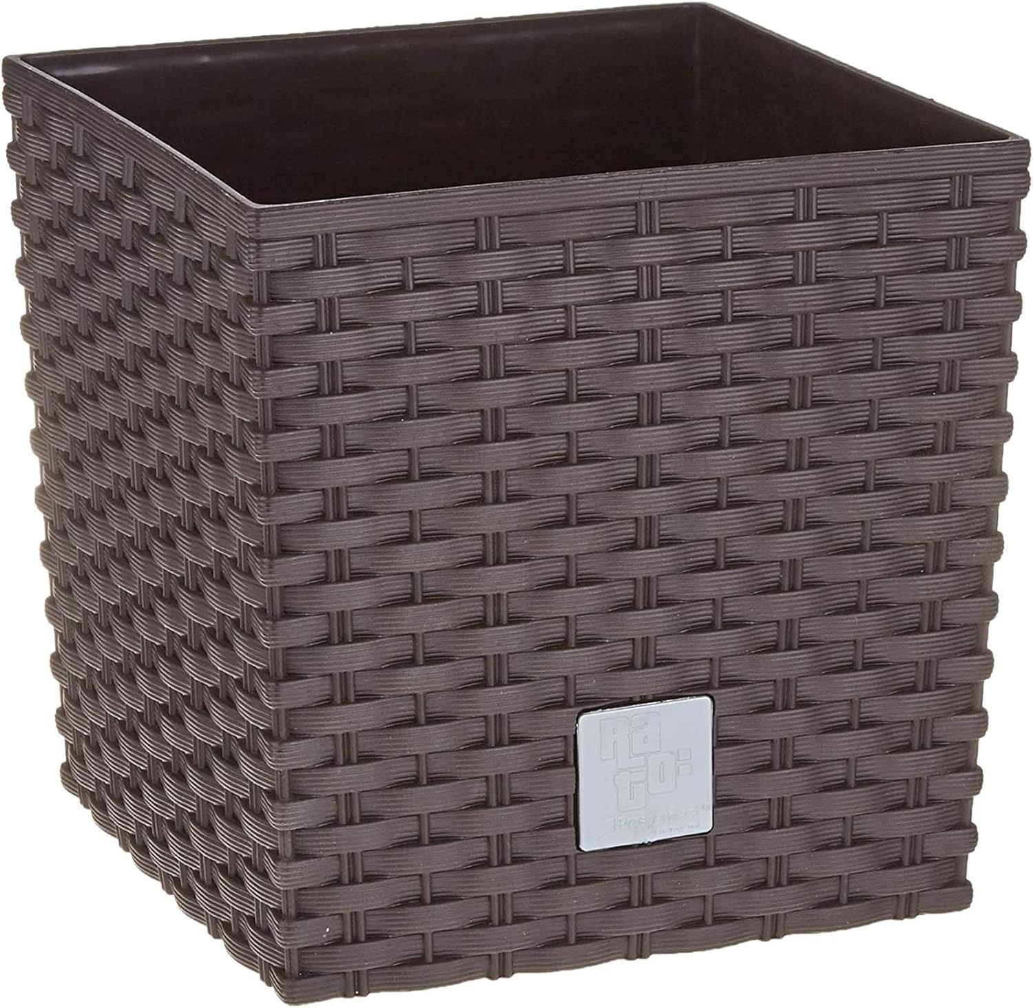 Prosper Plast Rattan Flower Pot - 32cm x 32cm x 32.5cm (LWH) Black Colour Plante...